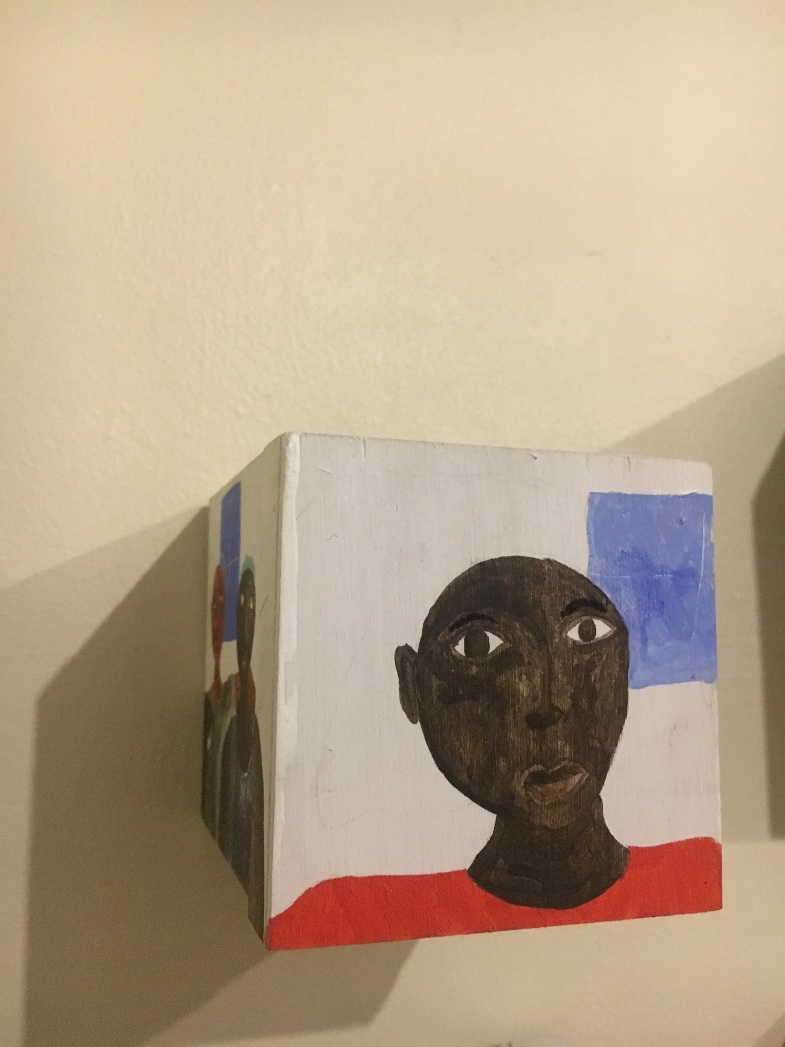   Cube Painting 1 , 2018, Acrylic on Wood, 4 x 4 x4 in.  