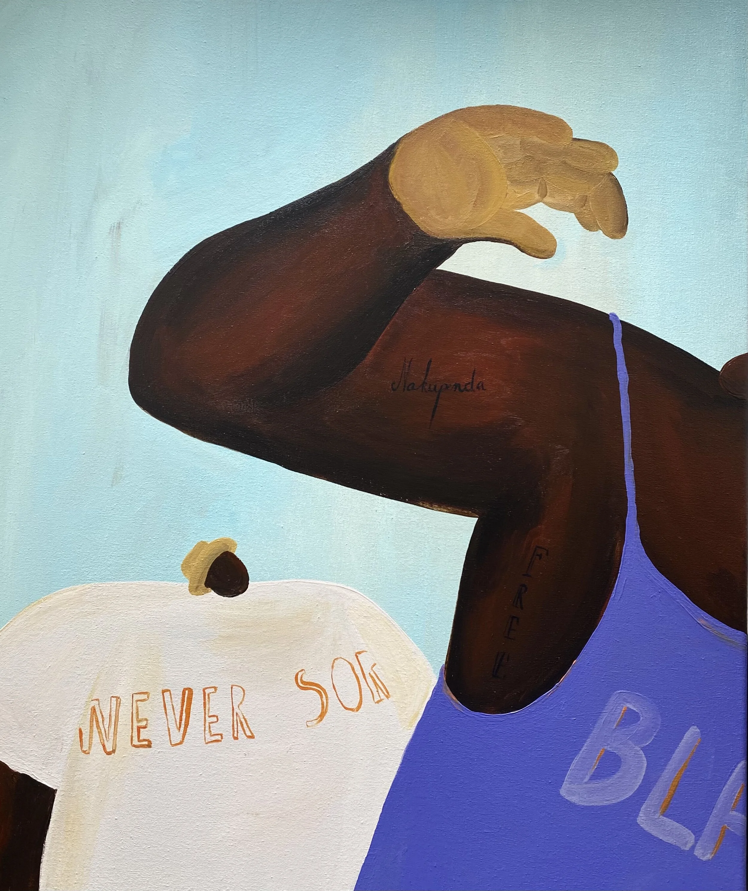   Black always, never sorry,  Acrylic on canvas (60 x 50 cm) (24 x 20 in.), 2021 