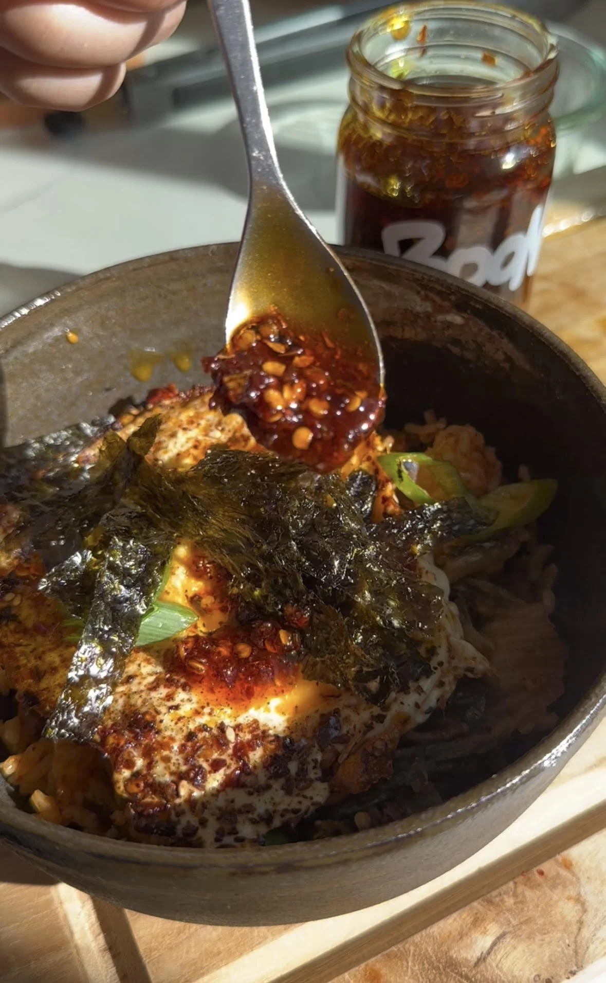 Kimchi Fried Rice With Spam