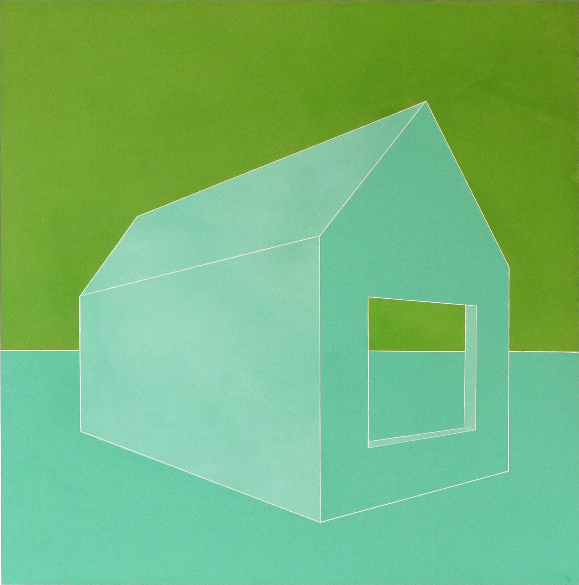 Unfamiliar Places casein on panel, 2021 30” x 30” image