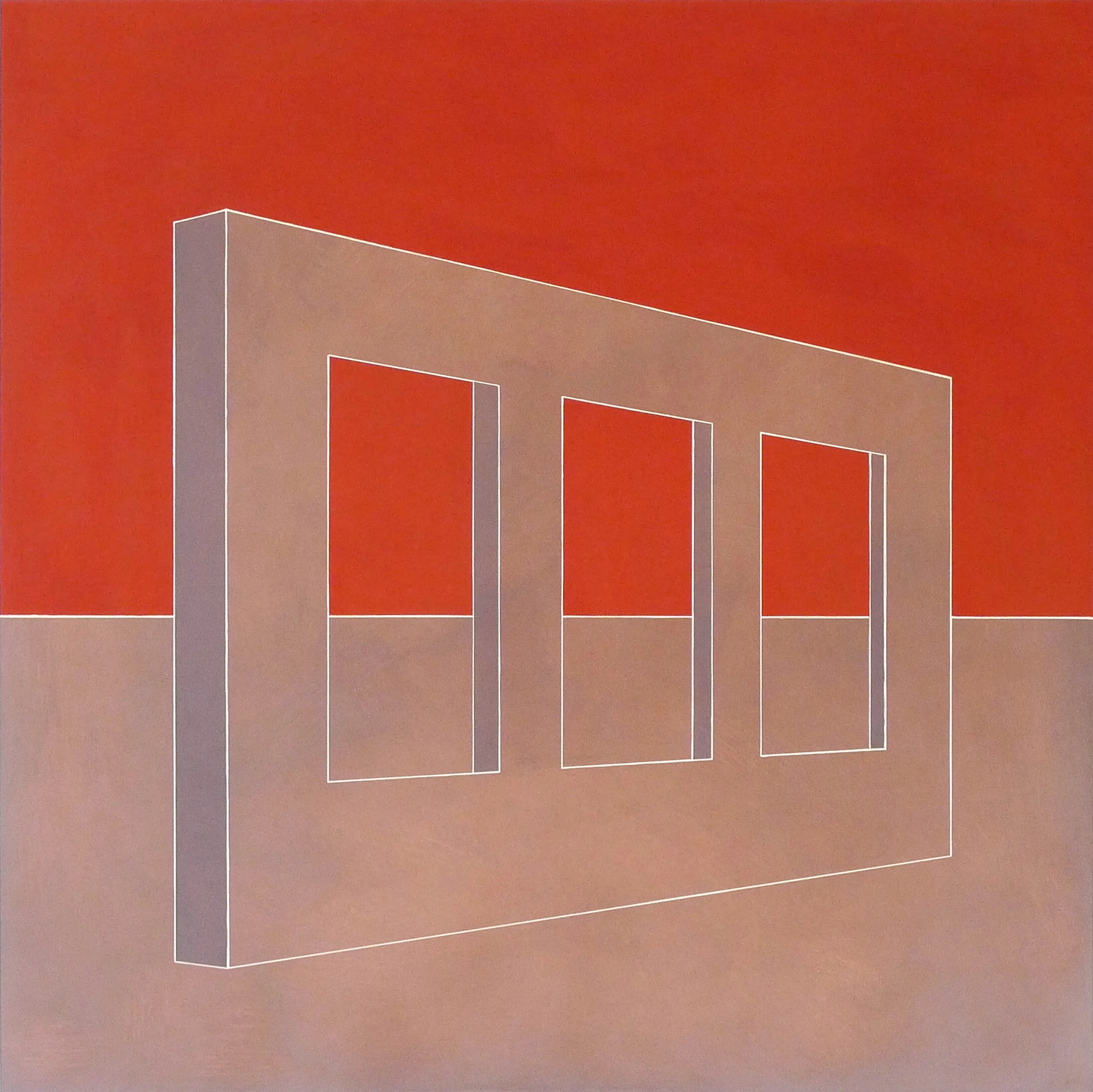 Strange Spaces casein on panel, 2021 30” x 30” image