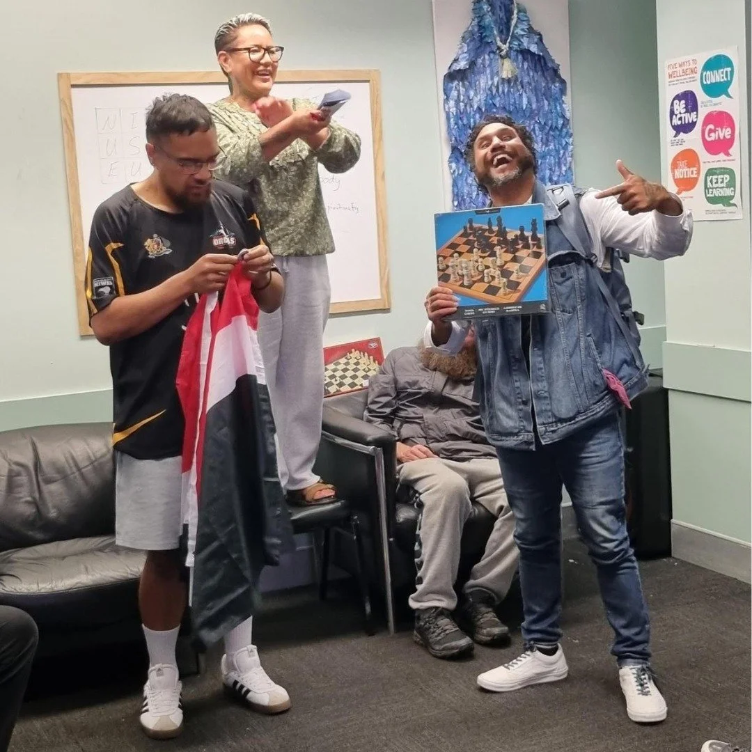 Turei/Tuesday:

Big smiles all round. The winners of our Waitangi Quiz!