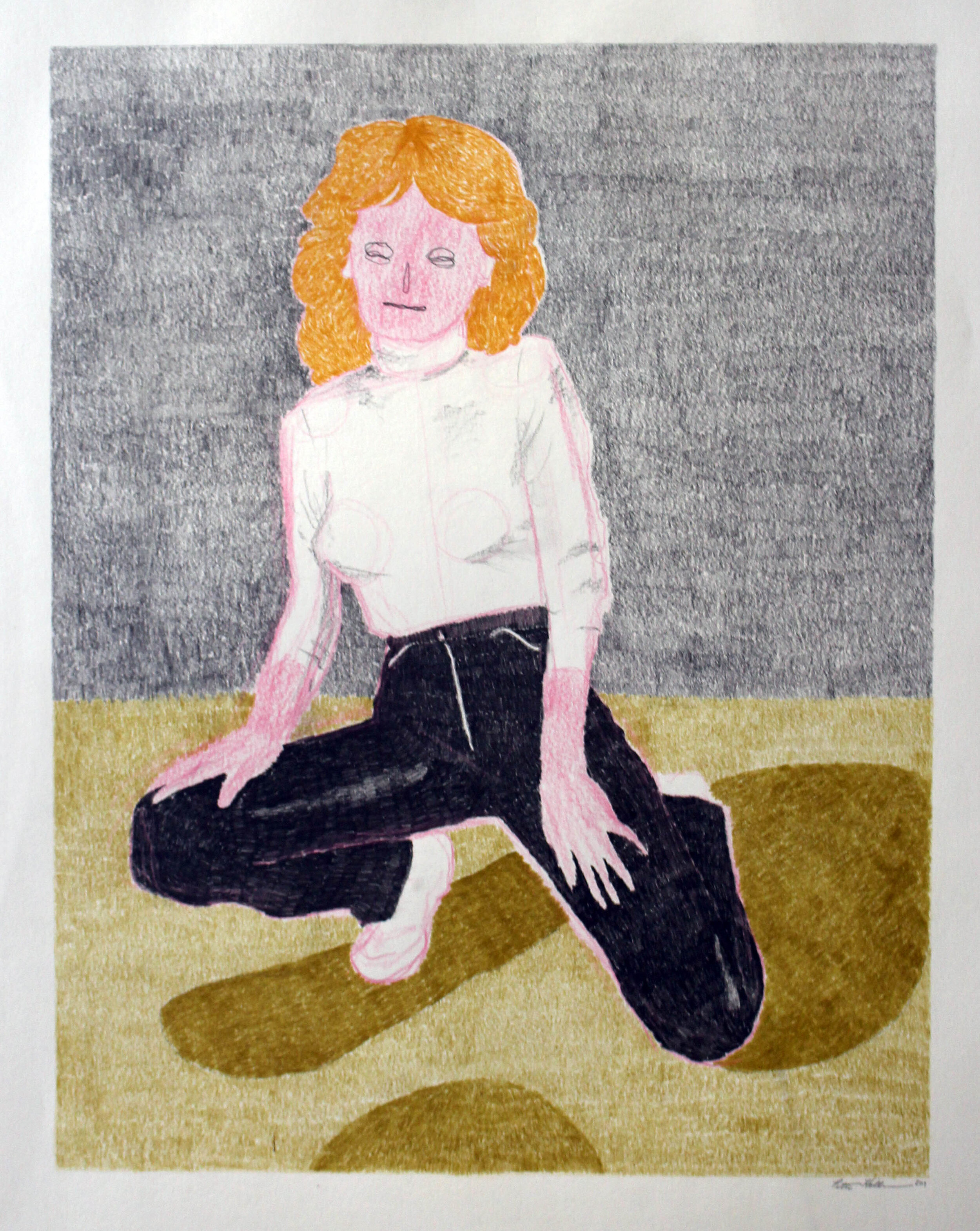 Miss Tod Mountain, coloured pencil and graphite on paper