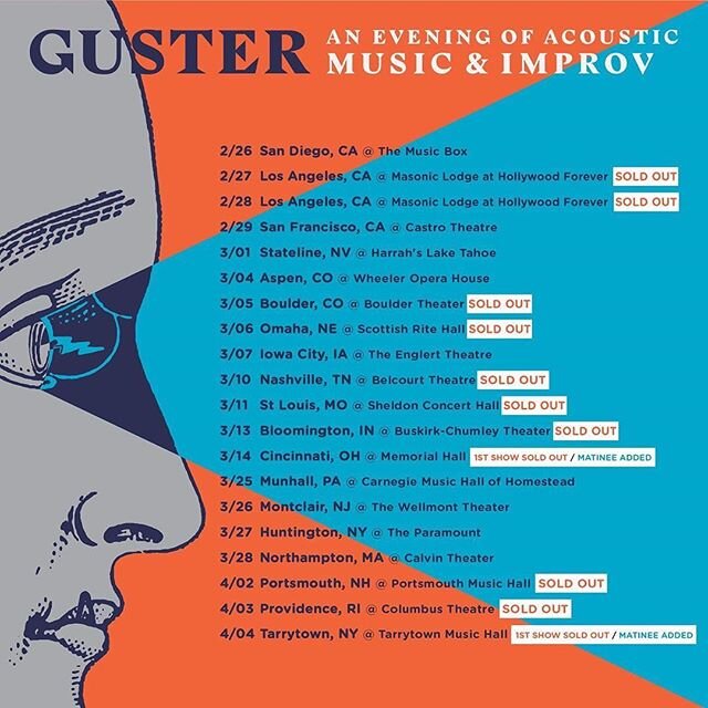 Psyched to be jumpin back on the bus with my @guster fam for a super fun and unique tour starting Wednesday!