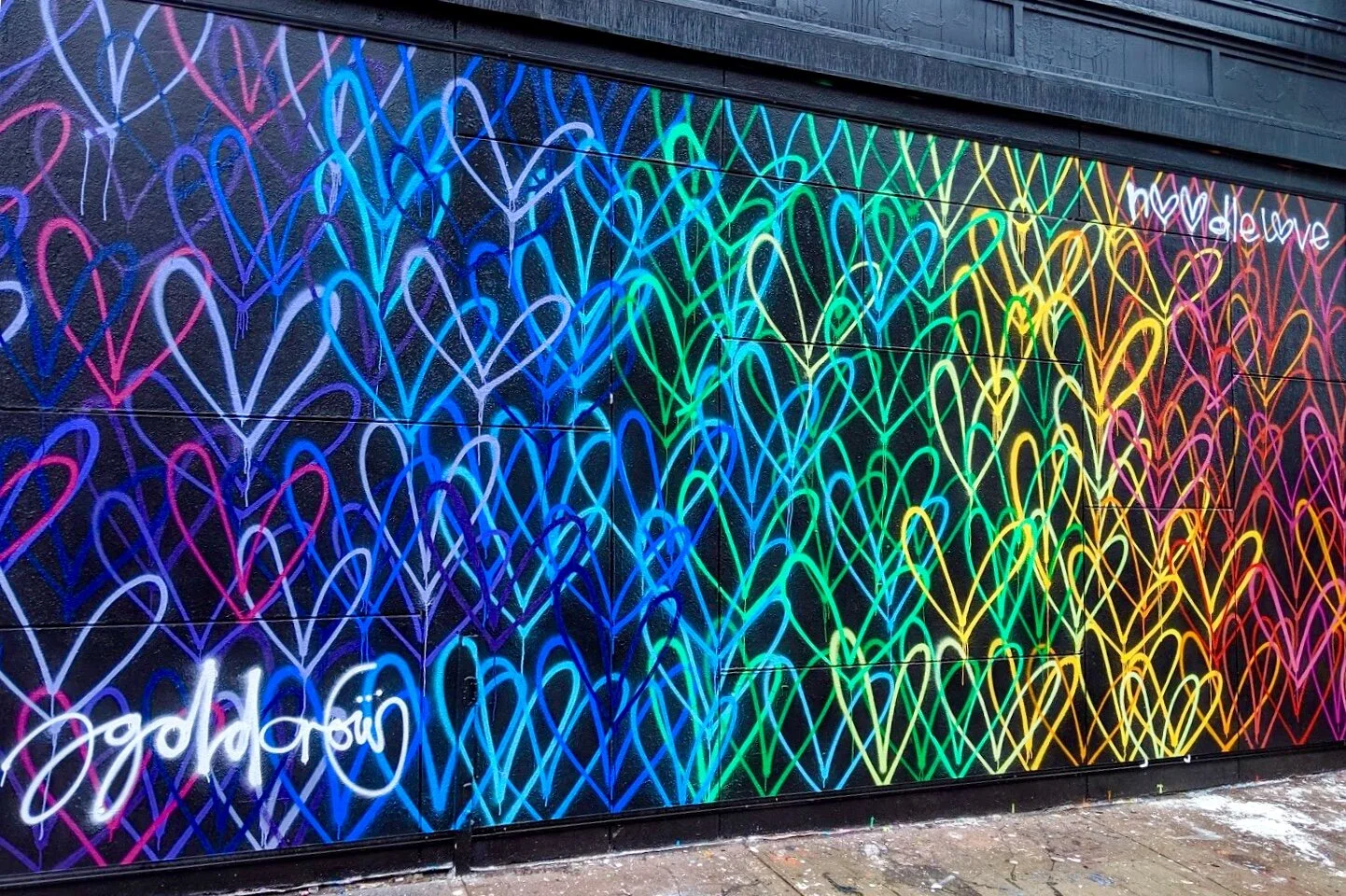 The famous Love Wall mural in SoHo.