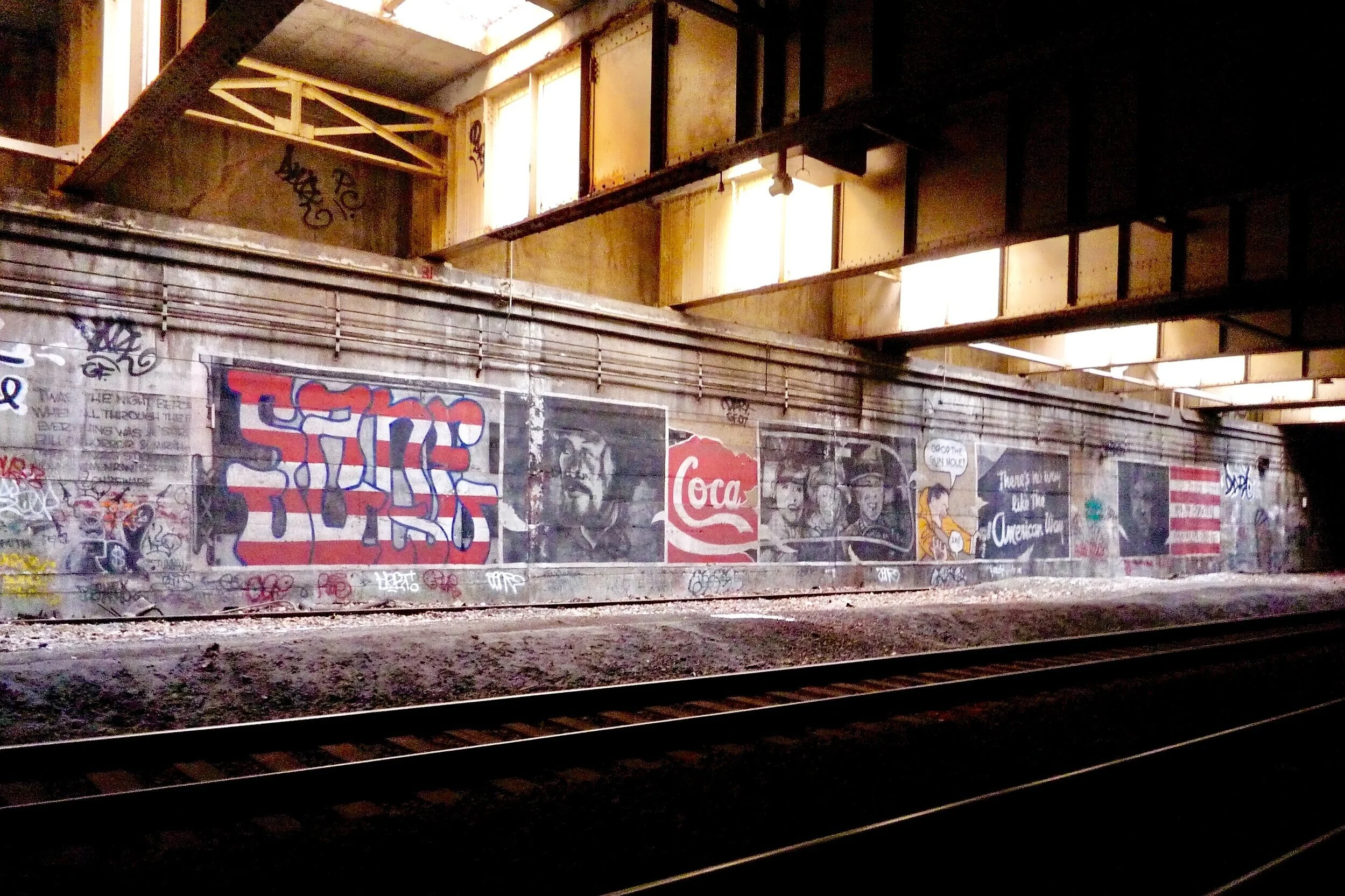 Murals at Freedom Tunnel on the Upper West Side.