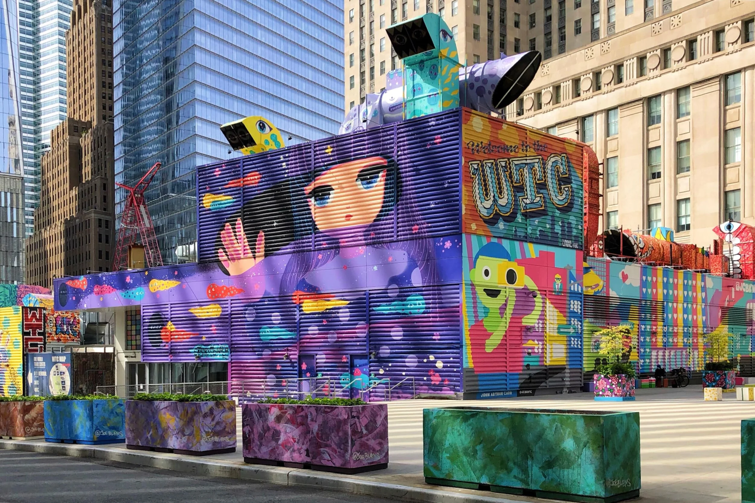 The colorful mural at 2 World Trade Center.