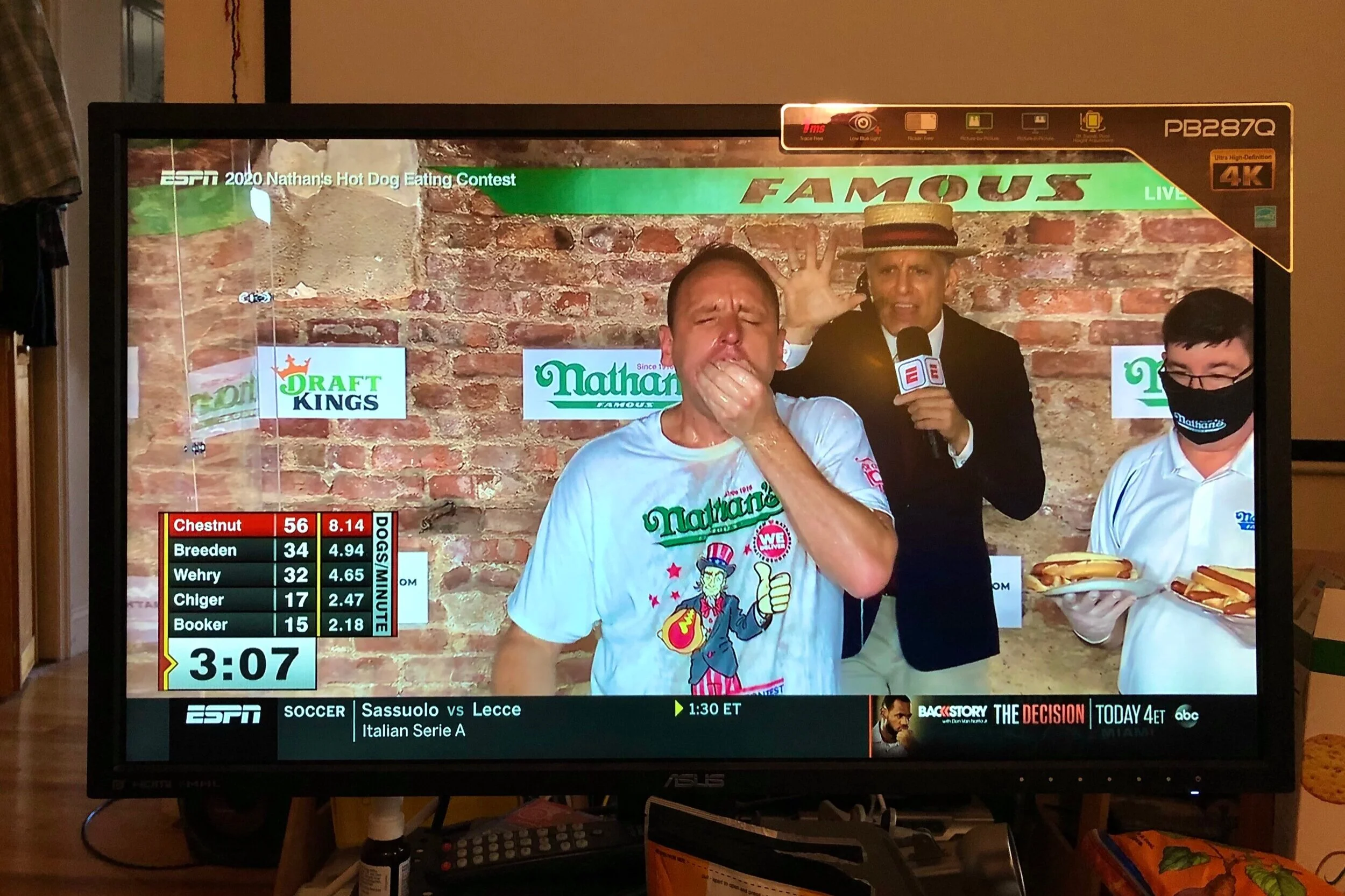 The longest-winning candidate: Chestnut at Nathan's Famous Hot Dog Contest.