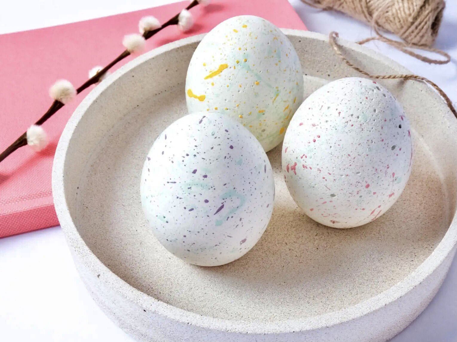 450 Pieces Easter Multicolor Speckled Decorative Foam Eggs Ornaments for Crafts
