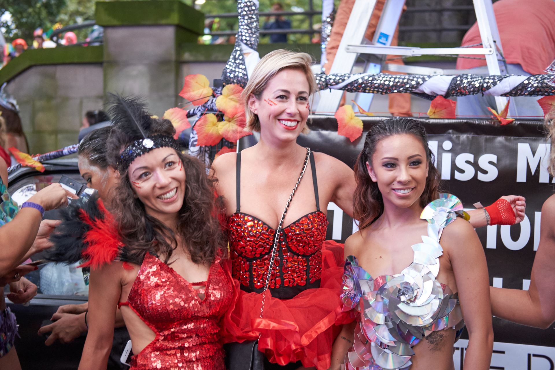 Some of the colourful outfits on display.