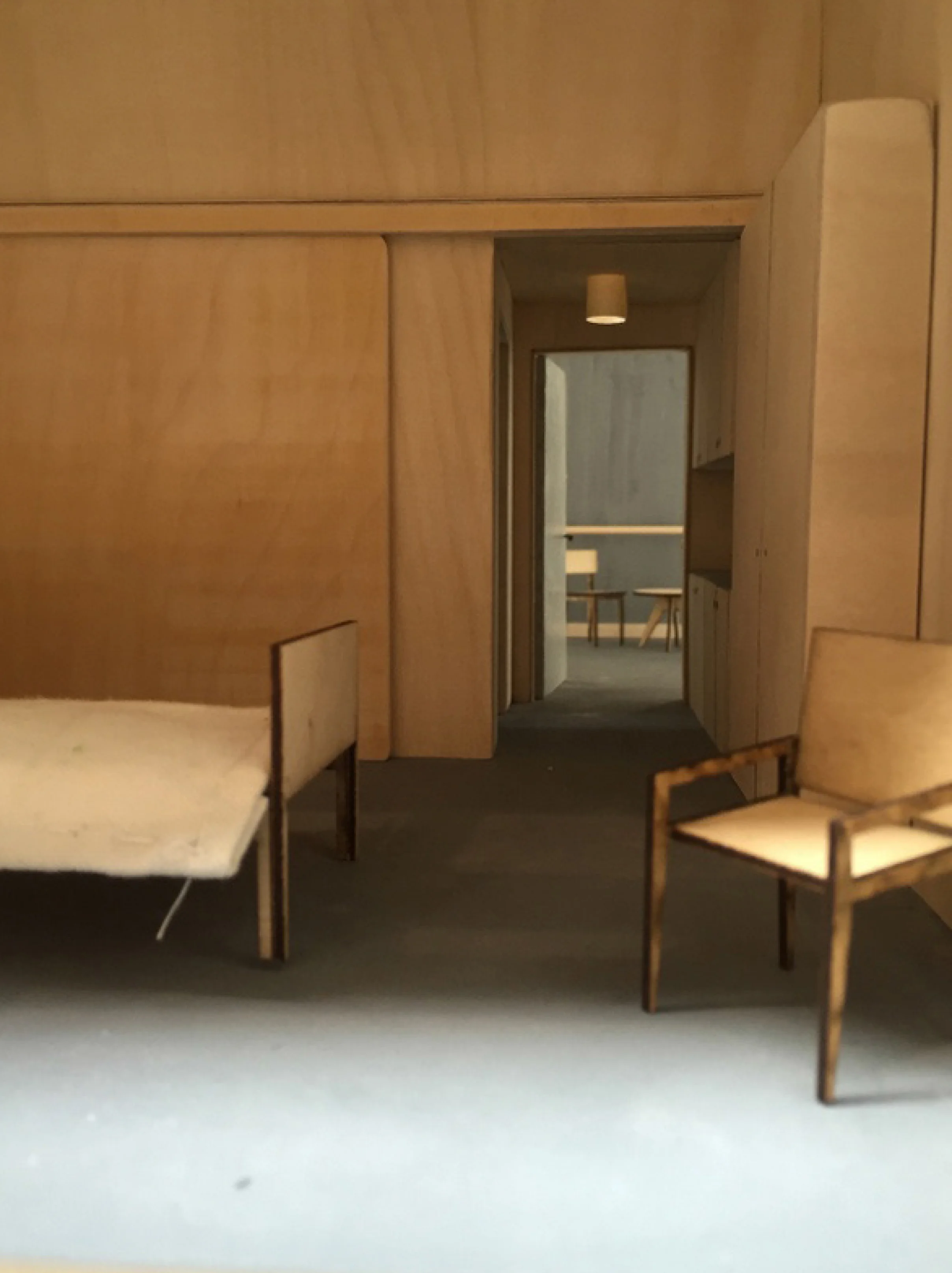 impressie kamer met zicht op gang