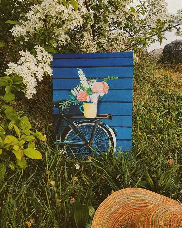 Bicyclette finie 🚲💐 #painting #quarantine #bicycle