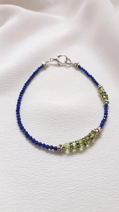 Lapis & peridot bracelet