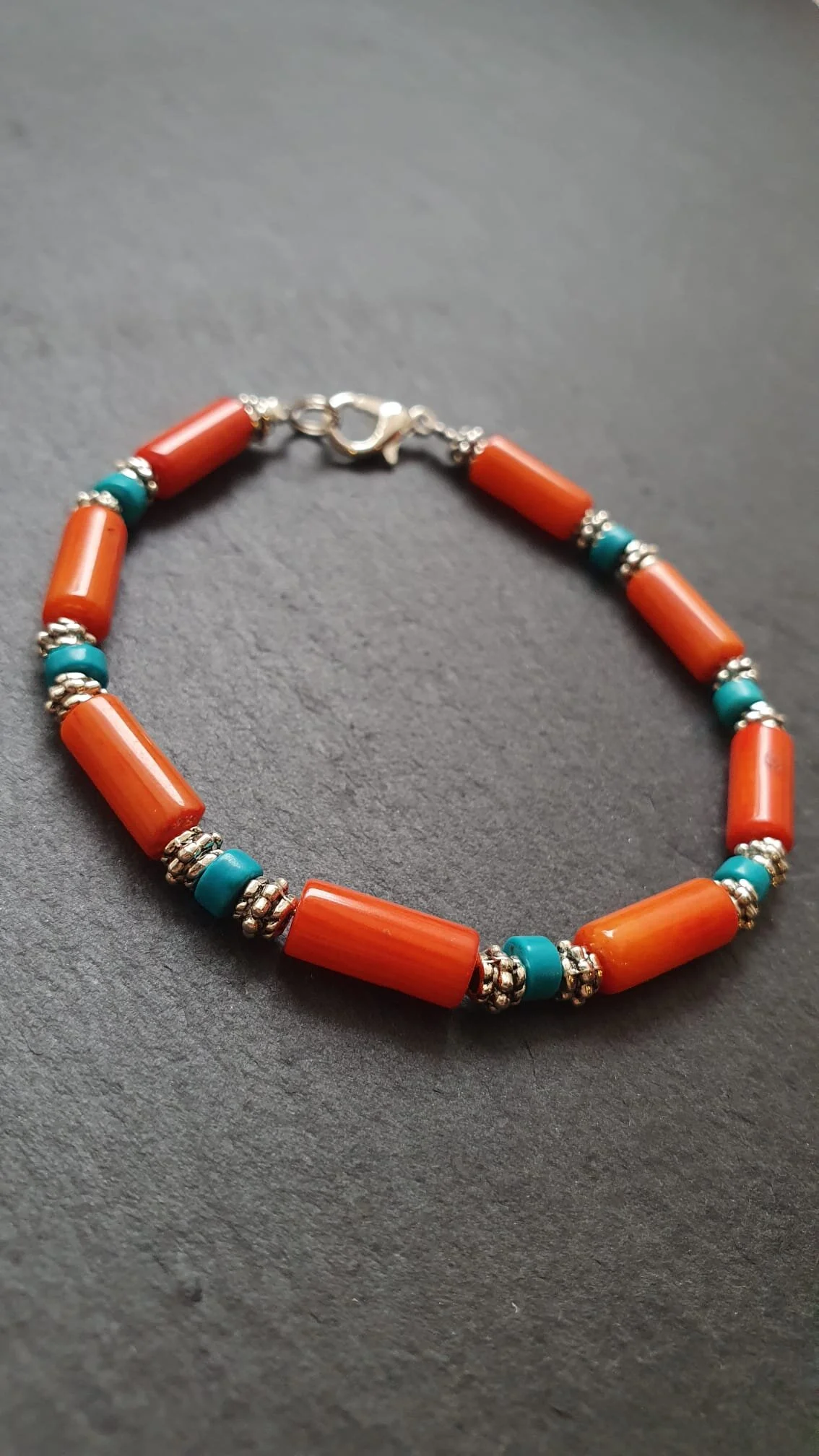 Coral & turquoise bracelet