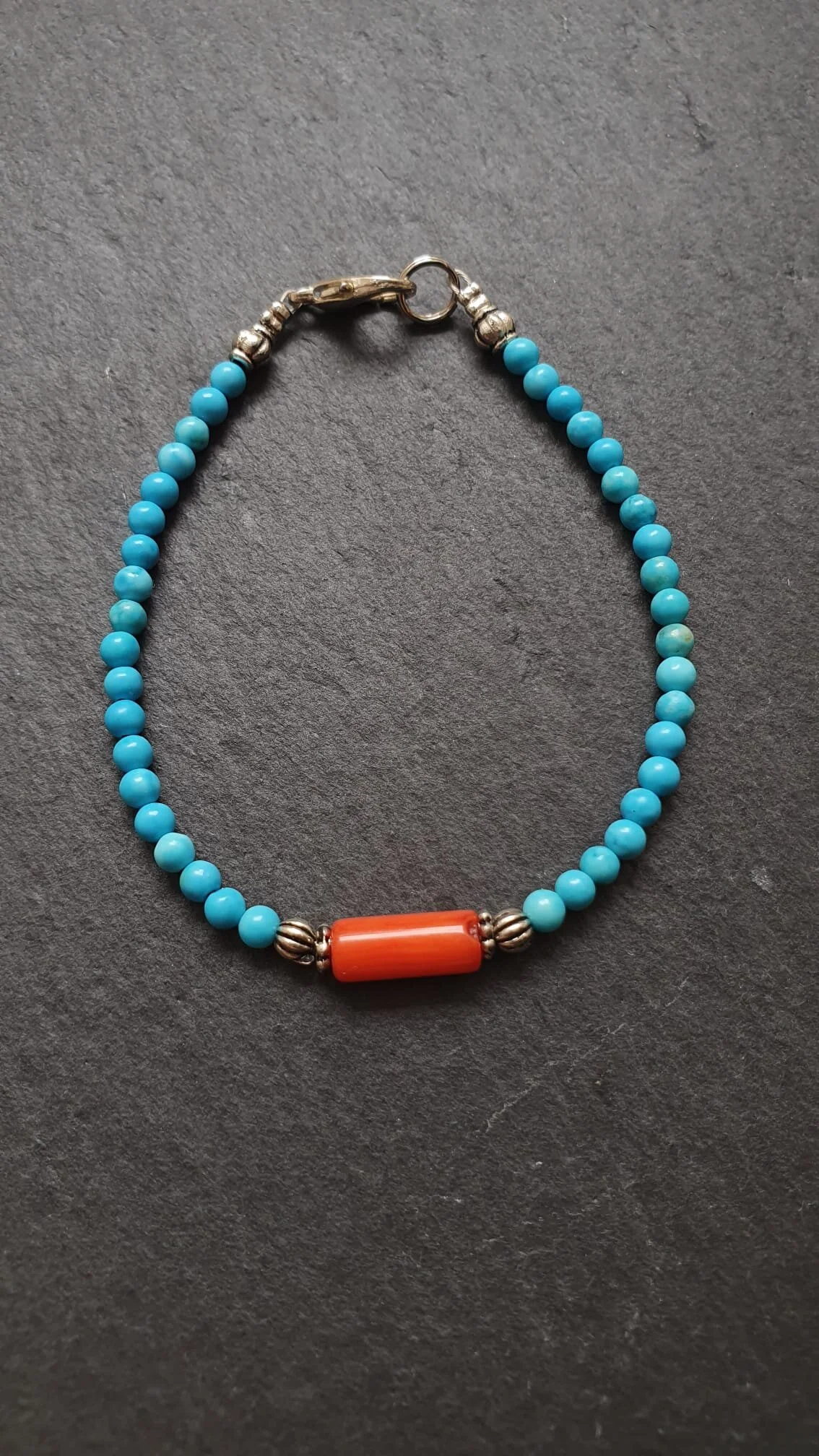 Turquoise & Adriatic coral bracelet
