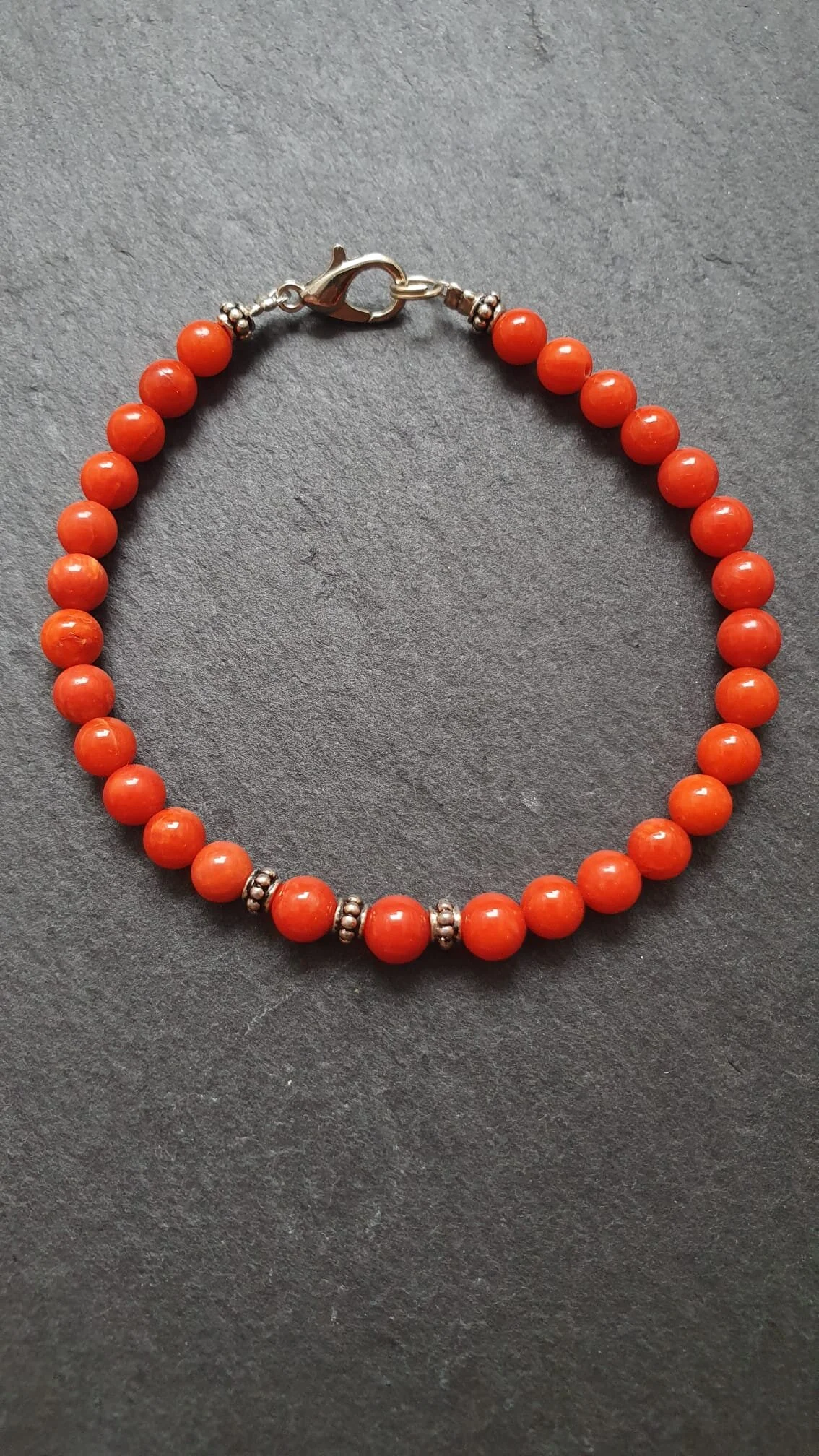 Adriatic coral & silver bracelet
