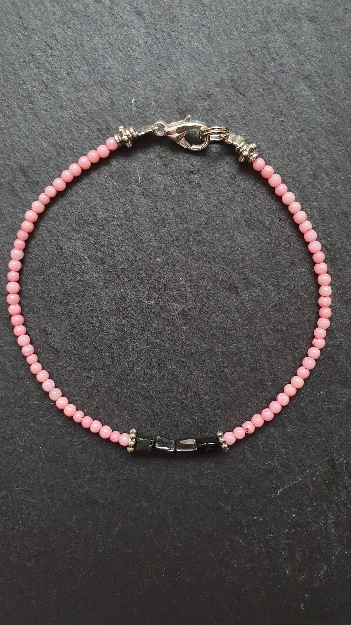 Angel skin coral & Tourmaline bracelet