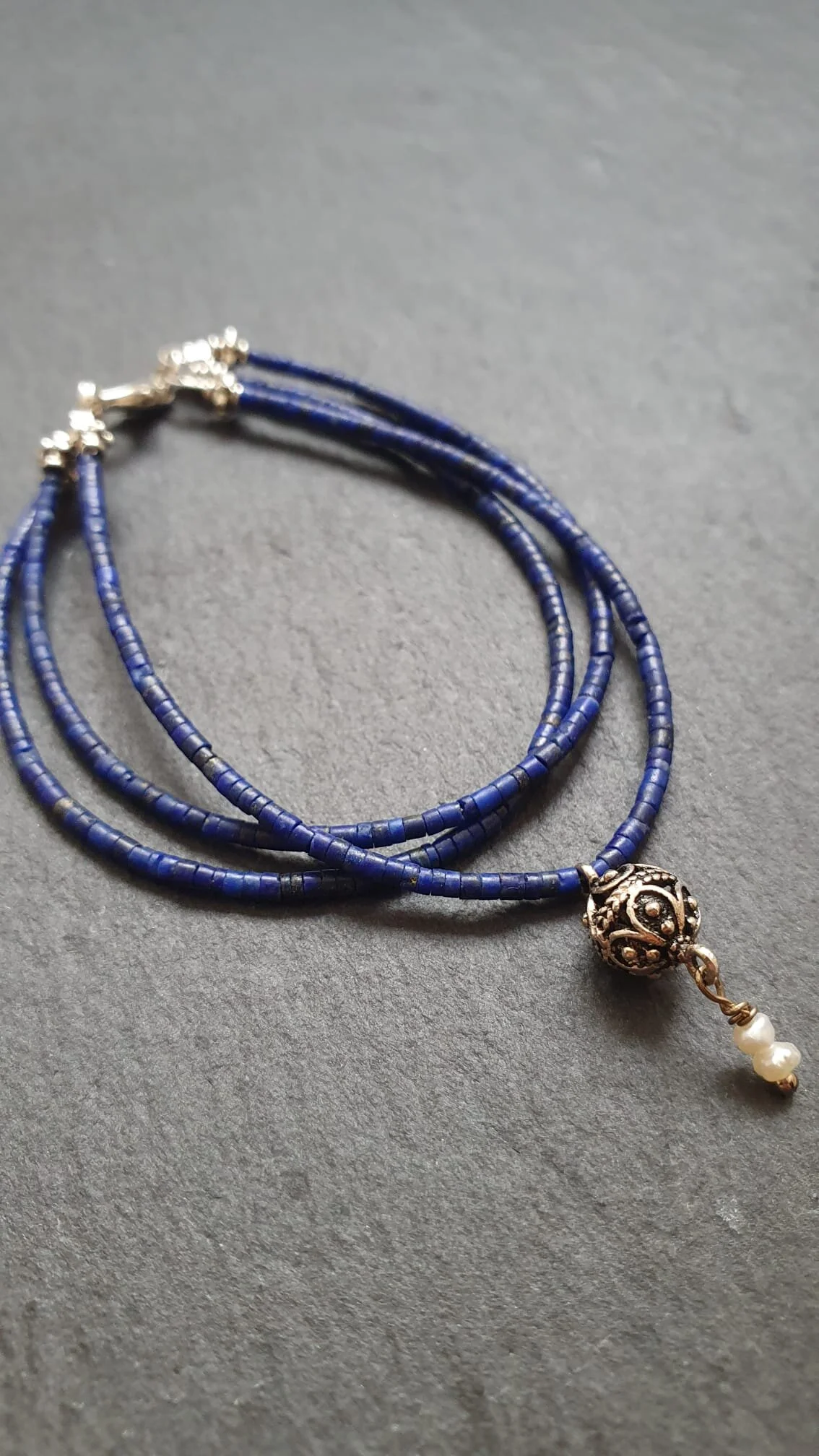 Triple Lapis bracelet with Dubrovnik button