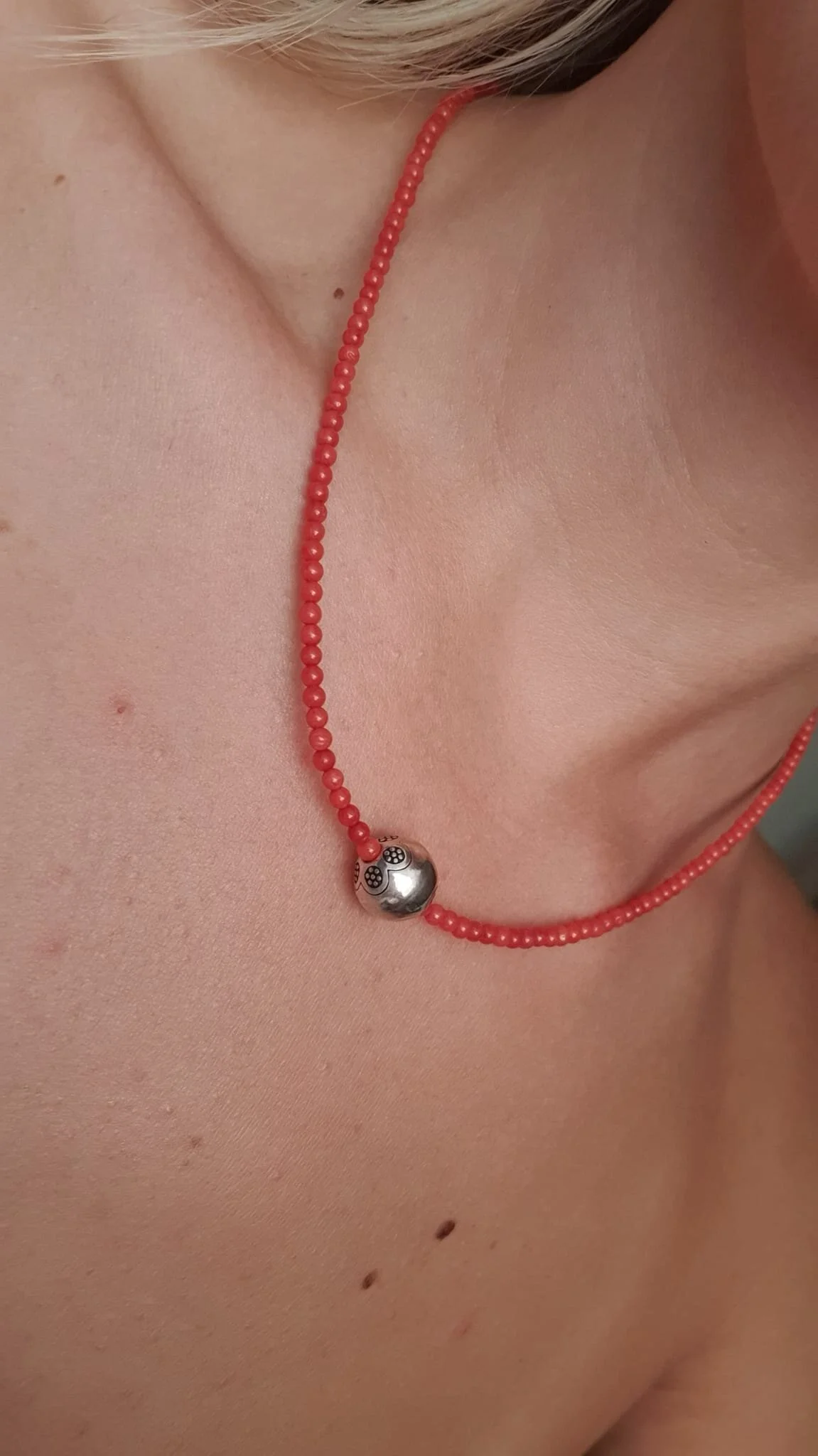 Adriatic coral & silver necklace