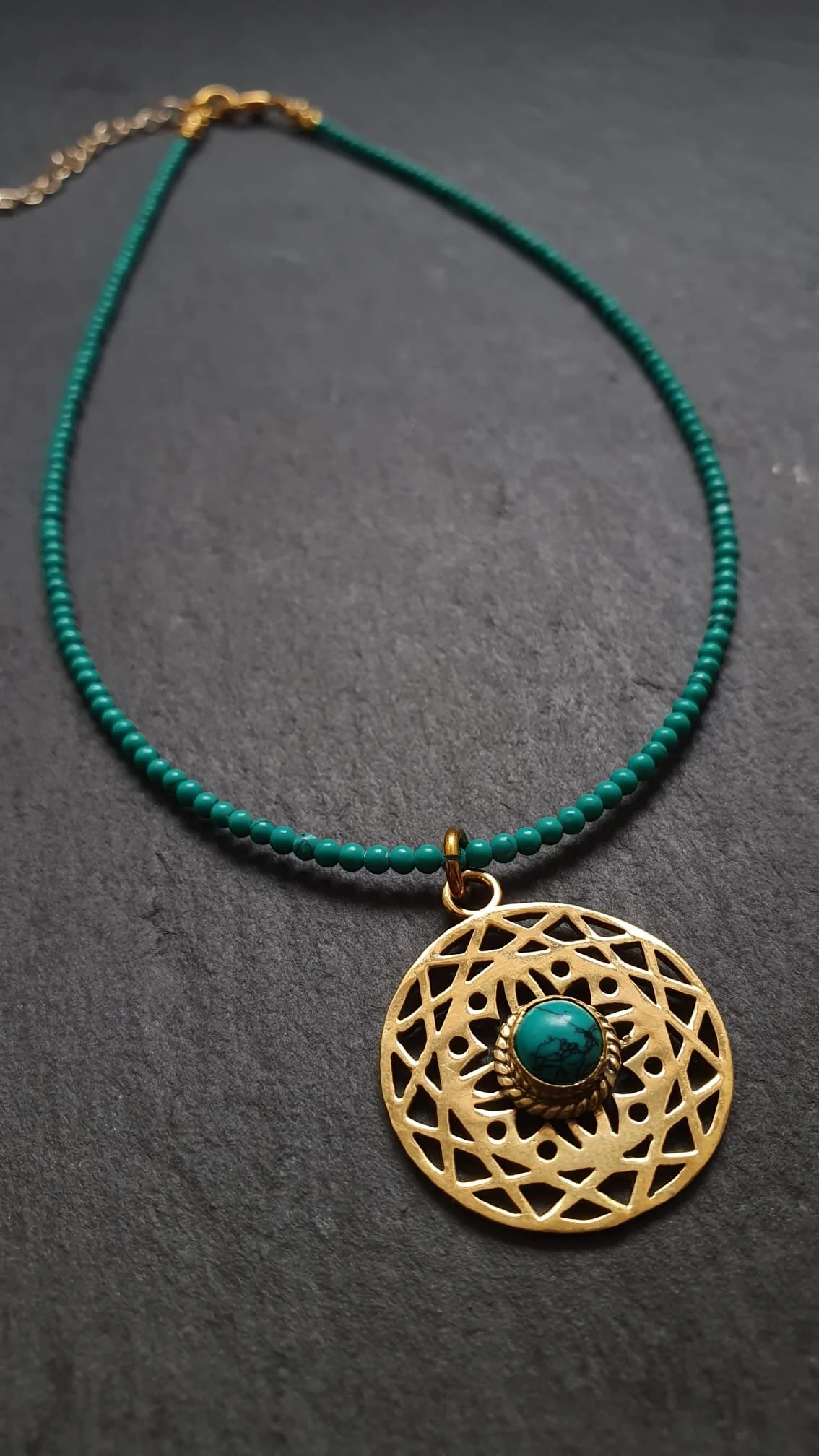 Golden and Turquoise necklace