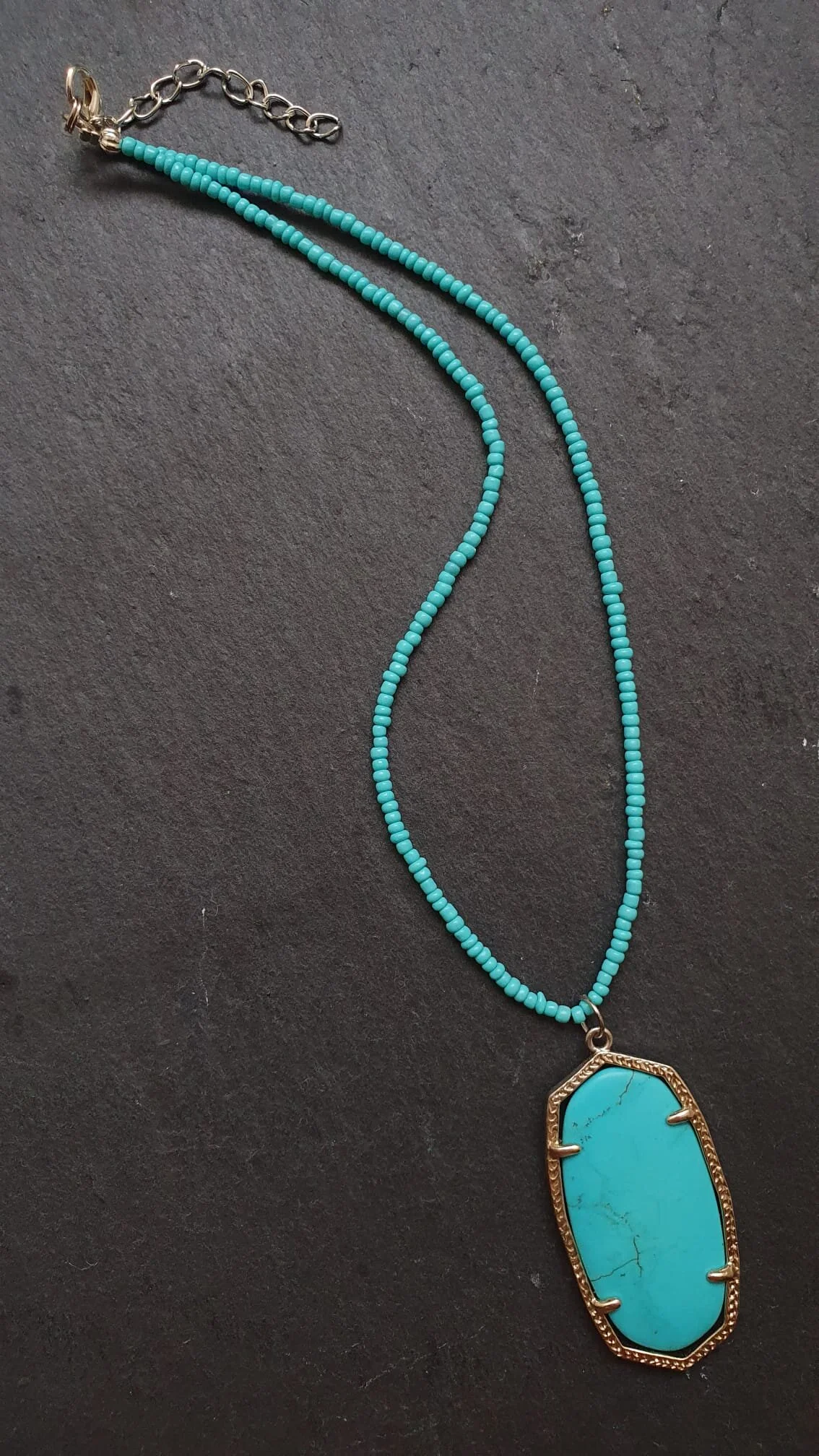 Turquoise and glass necklace