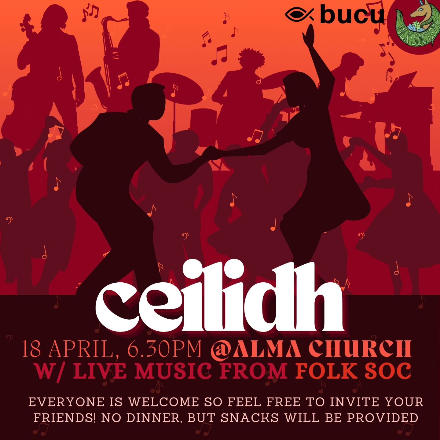 Instead of our usual Equip on Thursdays, join us as we kick off the new term on a high! In collaboration with the Bristol Folk Society, the CU are hosting a ceilidh this Thursday at 6.30pm! &quot;What even is a ceilidh?&quot;, I hear you ask. It's a 