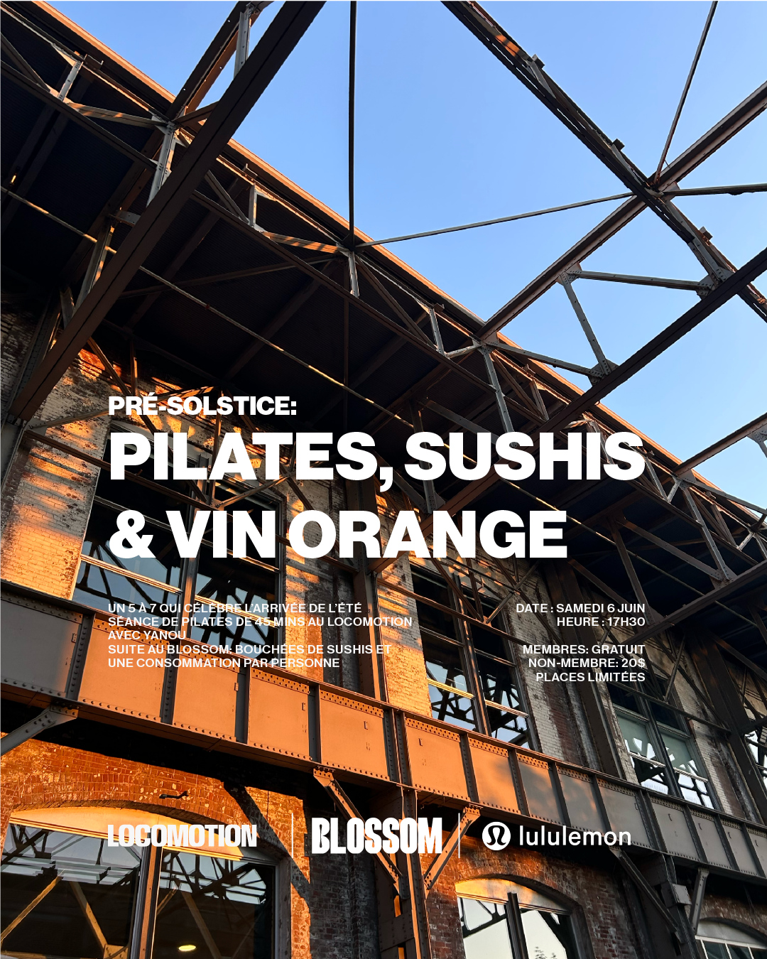 Pré-solstice : Pilates, sushis et vin orange