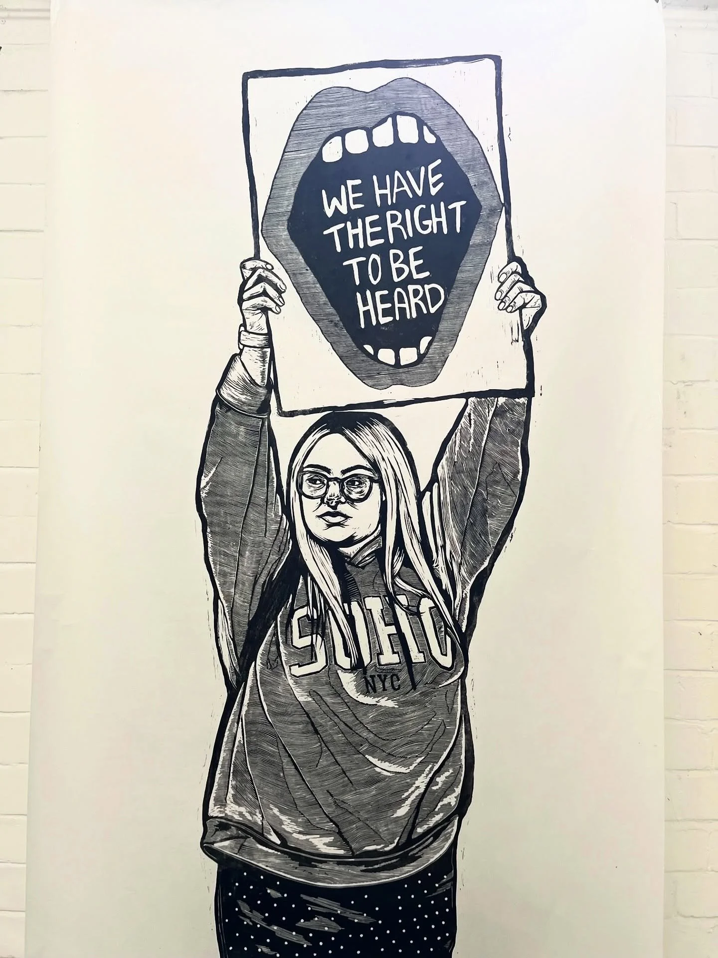 Went to check out this years @uwe_ma.print MA Multi-Disciplinary Printmaking degree show at Spike Island yesterday. Thanks to @maisiekeller_print (amazing huge Lincoln&rsquo;s of protestors) and Hannah Madeleine Kelly (landscapes and sewn onto collag