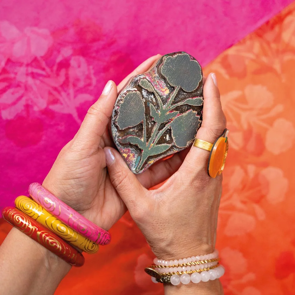 With a rich tapestry of motifs @neerscreenprints Neera Sehgal brings a warmth and nostalgia to her printed artworks &ndash; celebrating her Indian heritage through craft and tradition with every block she prints. &ldquo;Growing up immersed in this ri