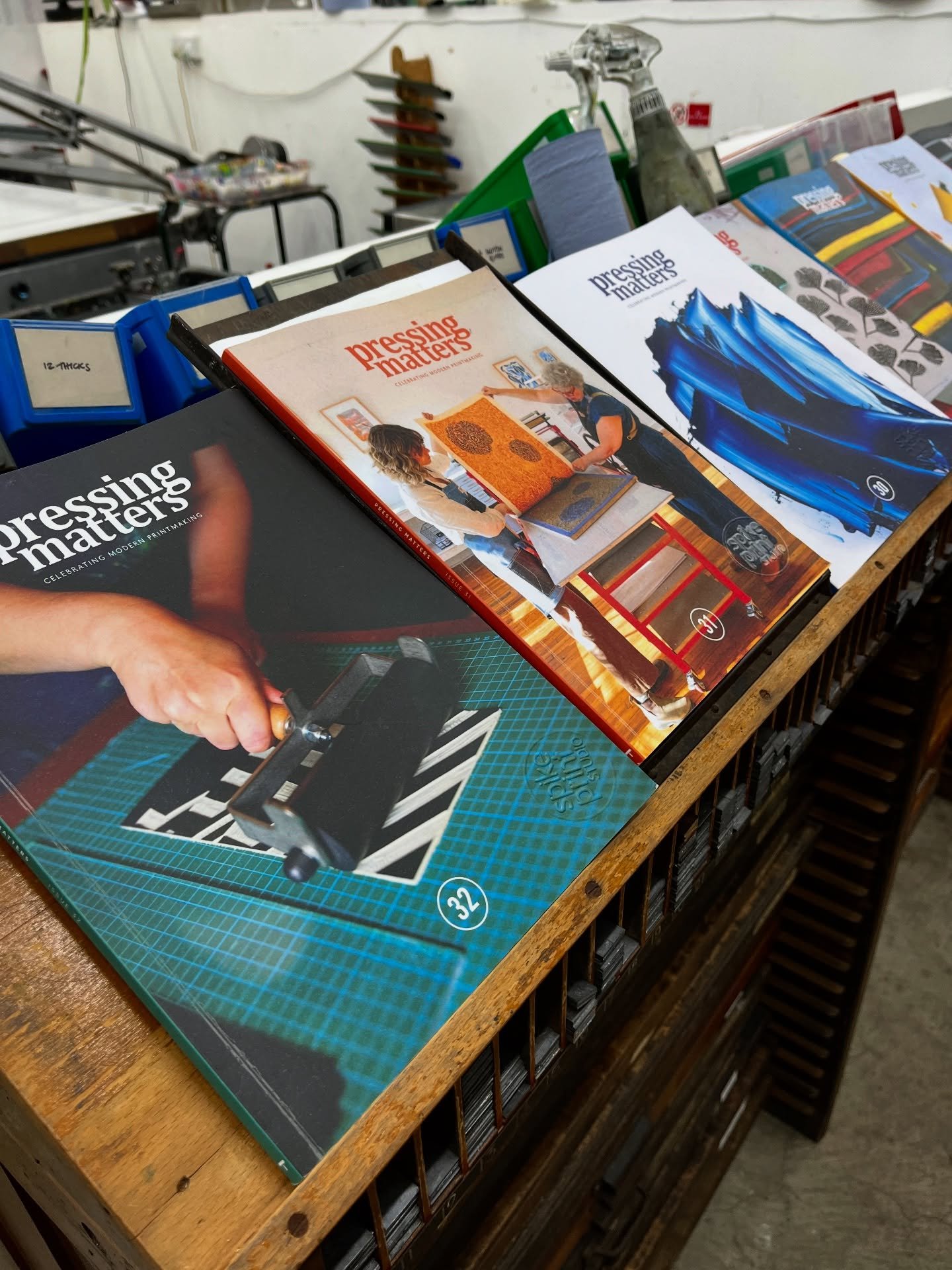 Great to see some well-thumbed copies of @pressingmattersmag at @spikeprintstudio yesterday - looks like the studio members are enjoying them! 
&mdash;&mdash;&mdash;
Remember, you can order wholesale bundles online for your studio or print group, see