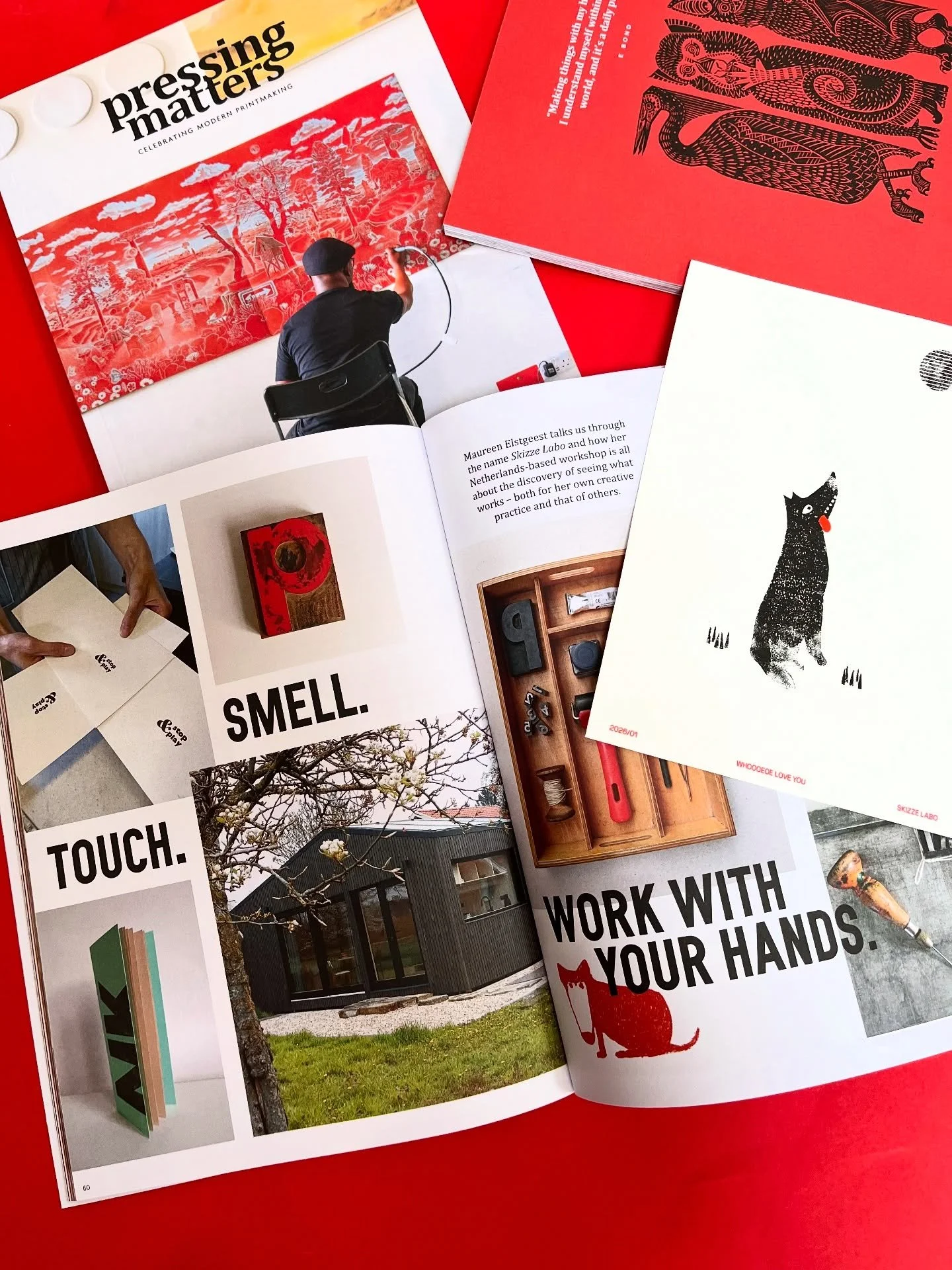 Big thanks to Maureen from @skizze.labo who sent me a wonderful little print this week - it will have pride of place in my studio next to my printing press. It was so great to work with you on an article for Issue 32 about your studio, residencies an