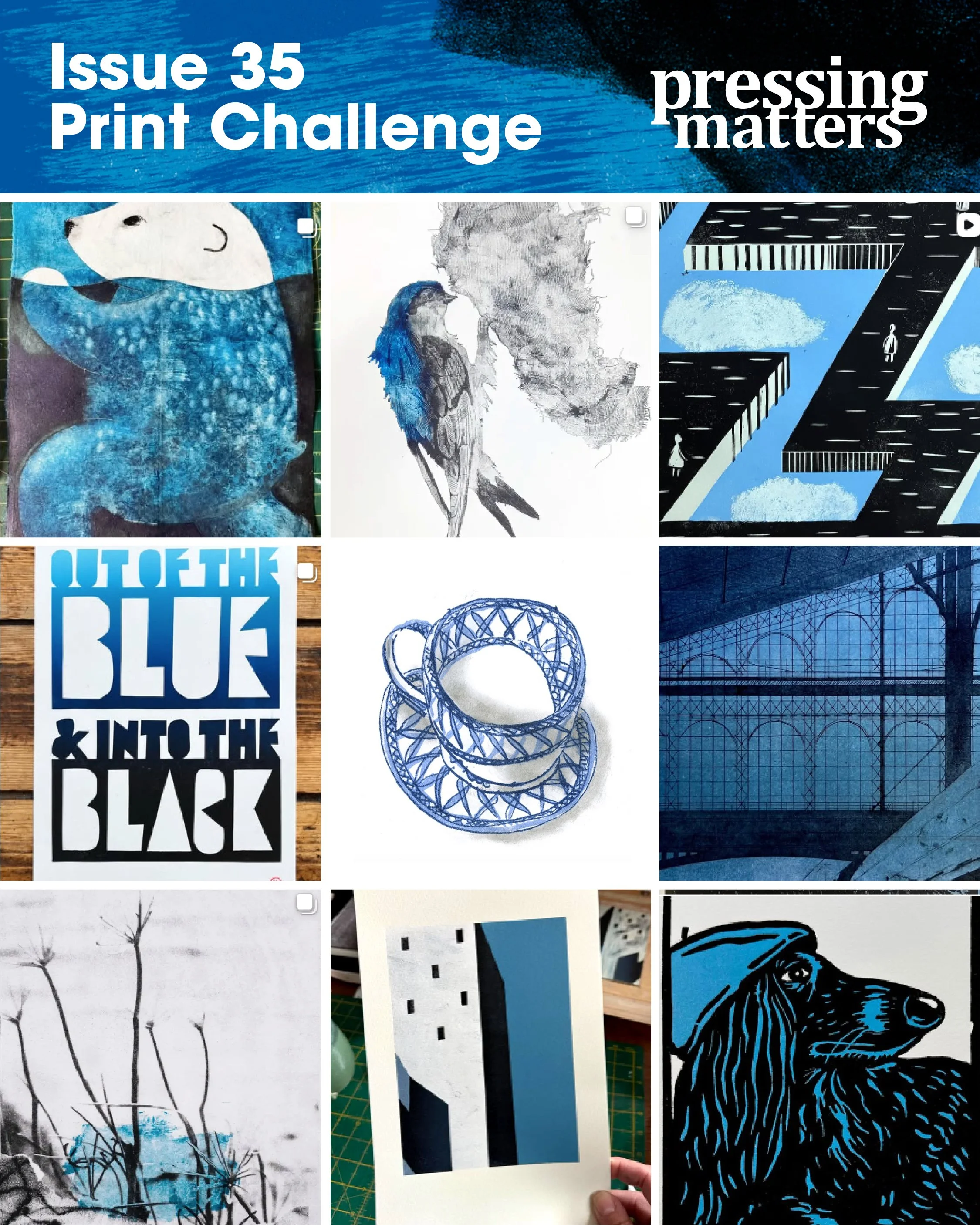 LAST FEW DAYS TO SUBMIT - Black &amp; Blue Print Challenge 

&ndash;&ndash;&ndash;&ndash;&ndash;&ndash;&ndash;

We&rsquo;ve had a huge variety of fantastic artworks entered into our Black &amp; Blue print challenge for Issue 35. We&rsquo;ve been lovi