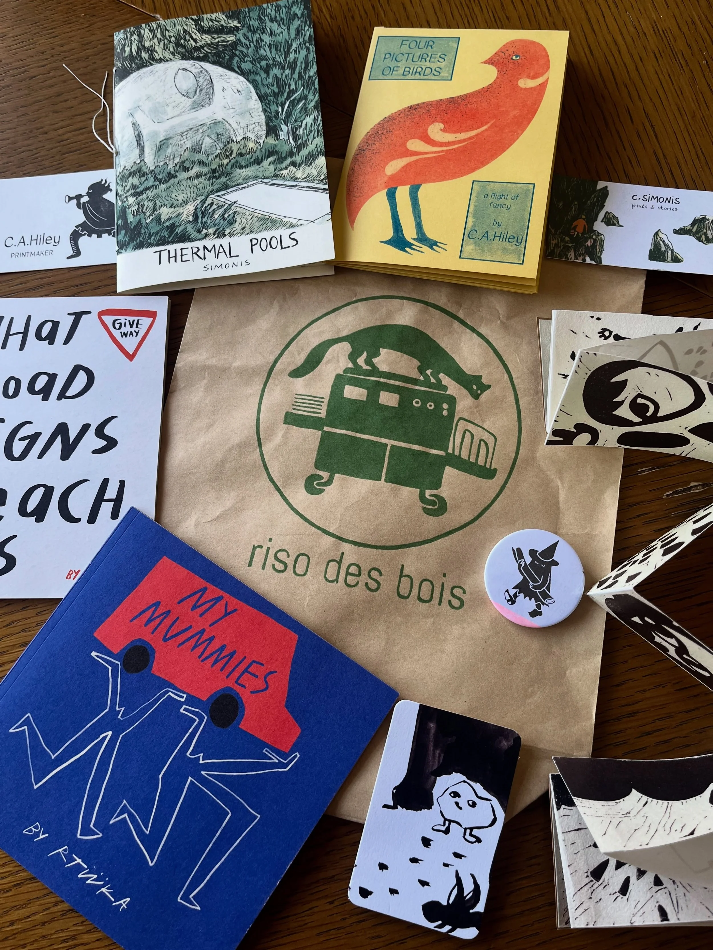 Had a fantastic couple of hours this afternoon wandering around BABE (book arts fair) at @spikeisland - it was very hot and there was a lot of fan action happening, but I managed to bag a great haul of lovely zines from @rtiiika @riso_des_bois and @c