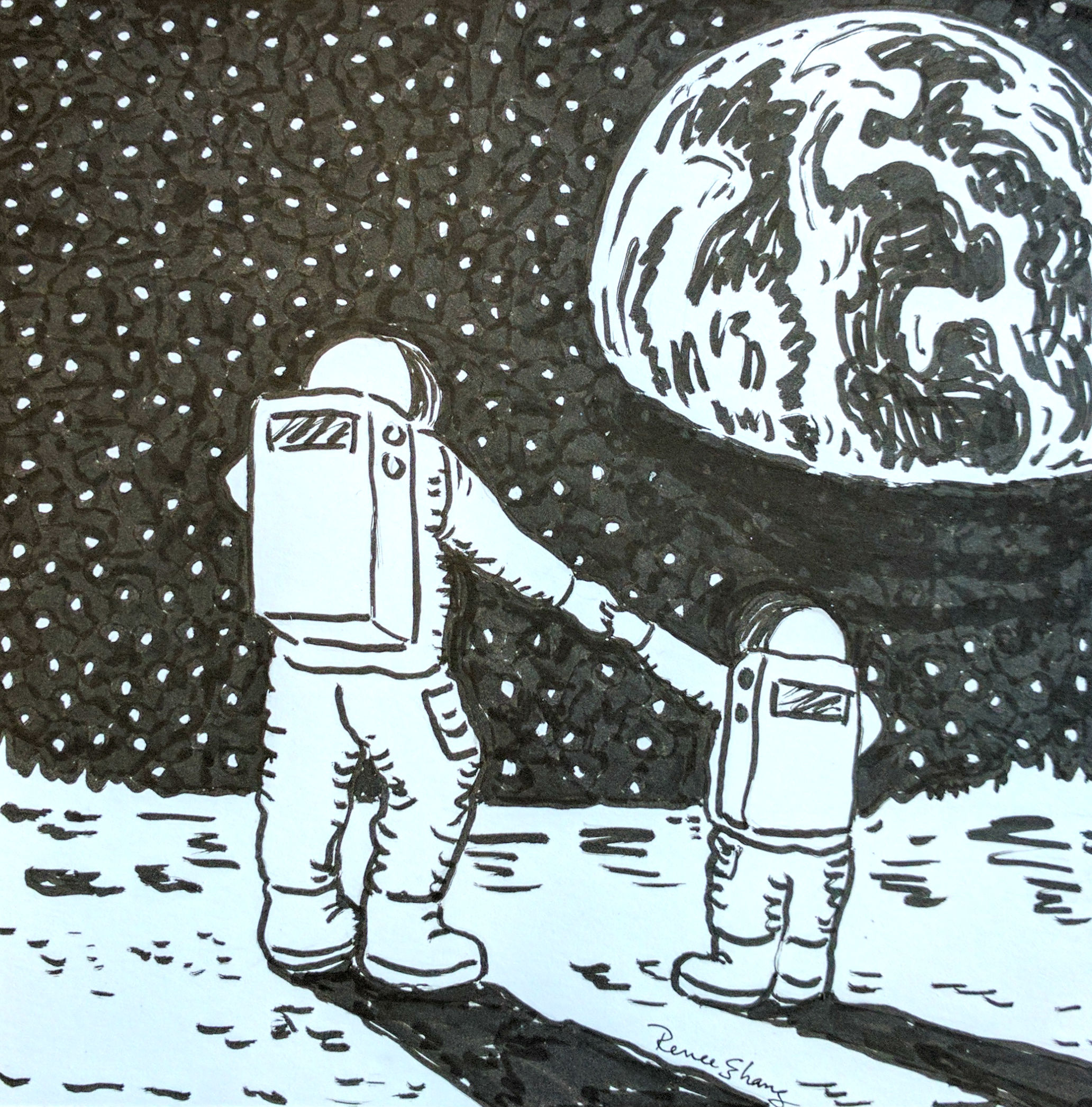 Mom and Son Astronauts