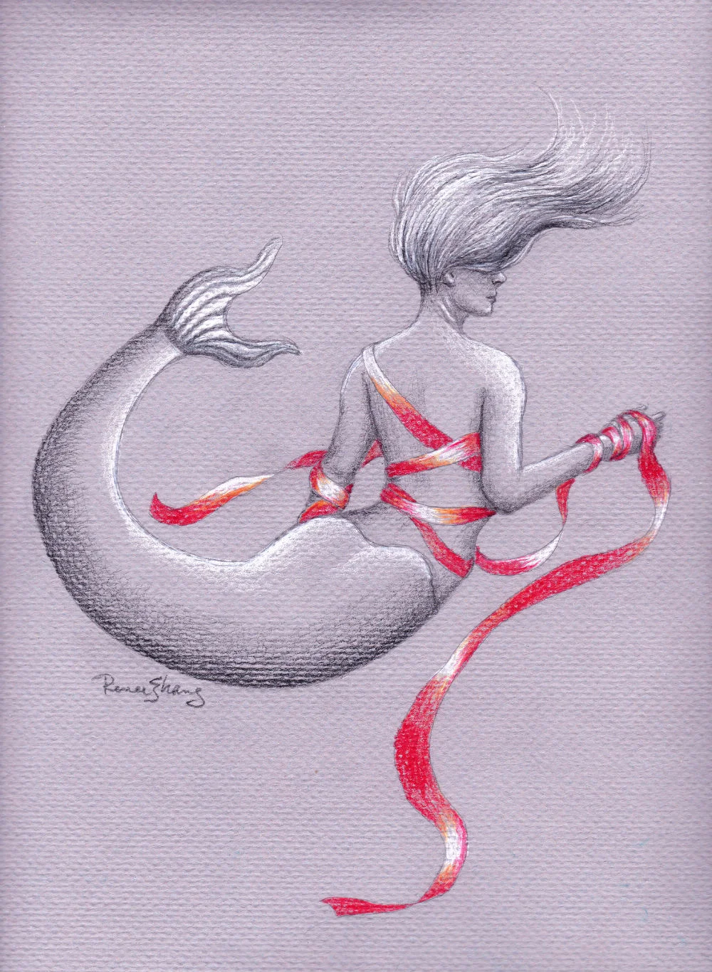 Mermaid with Ribbon