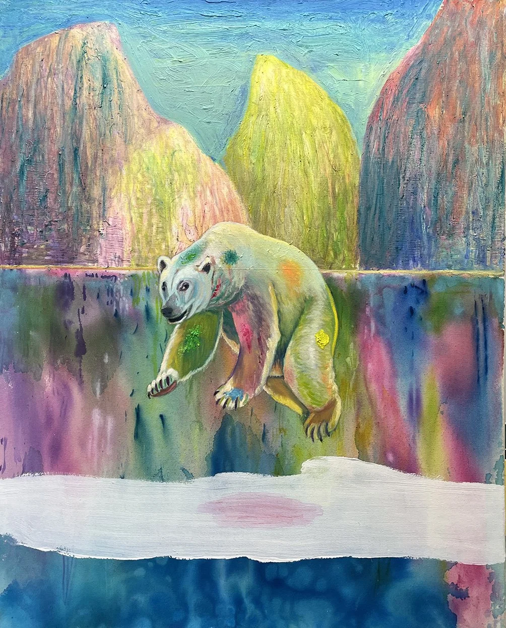  100cm x 80cm. Oil and ink on canvas 2025 
