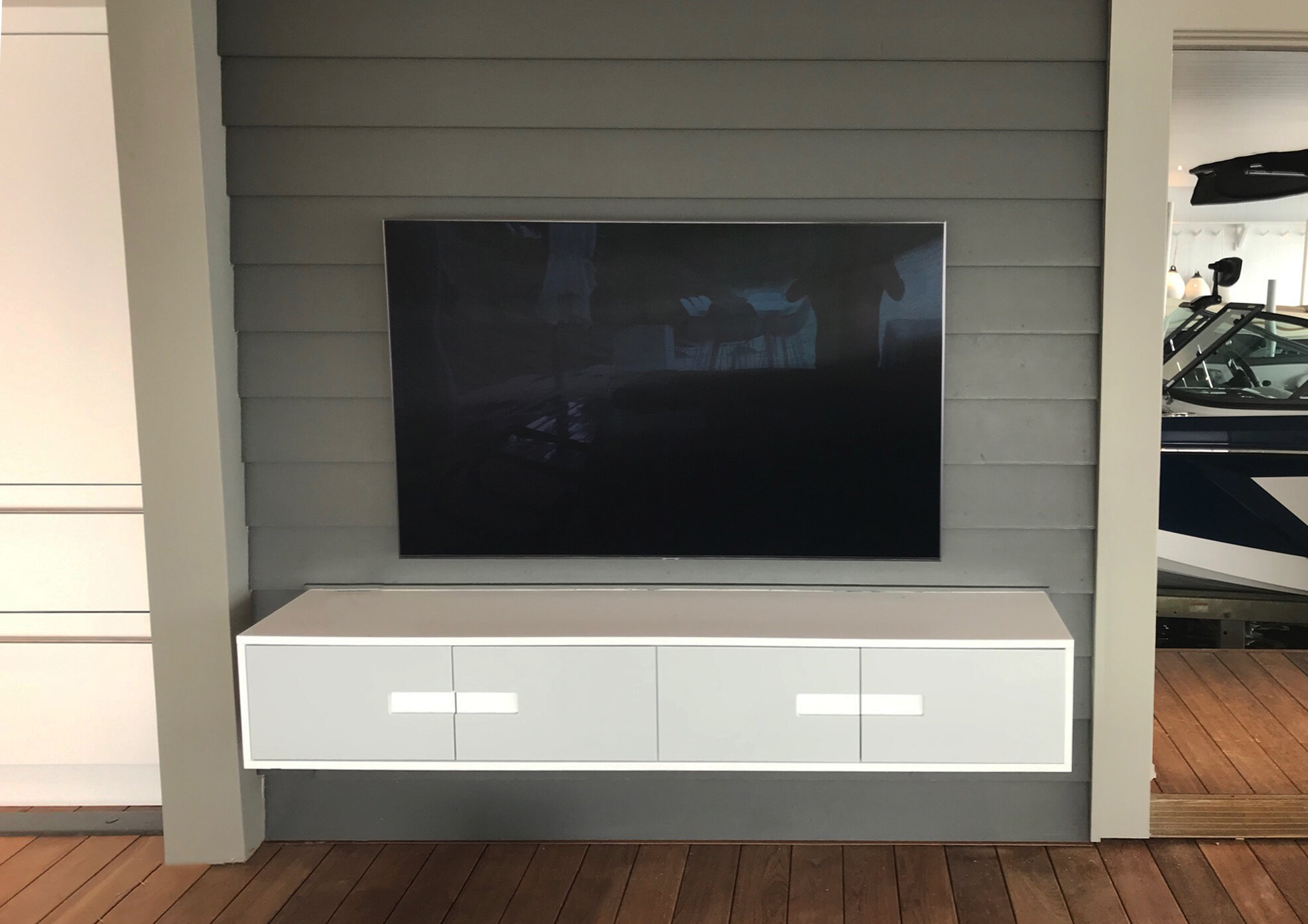  Custom Acrylic TV console by Garden Living 