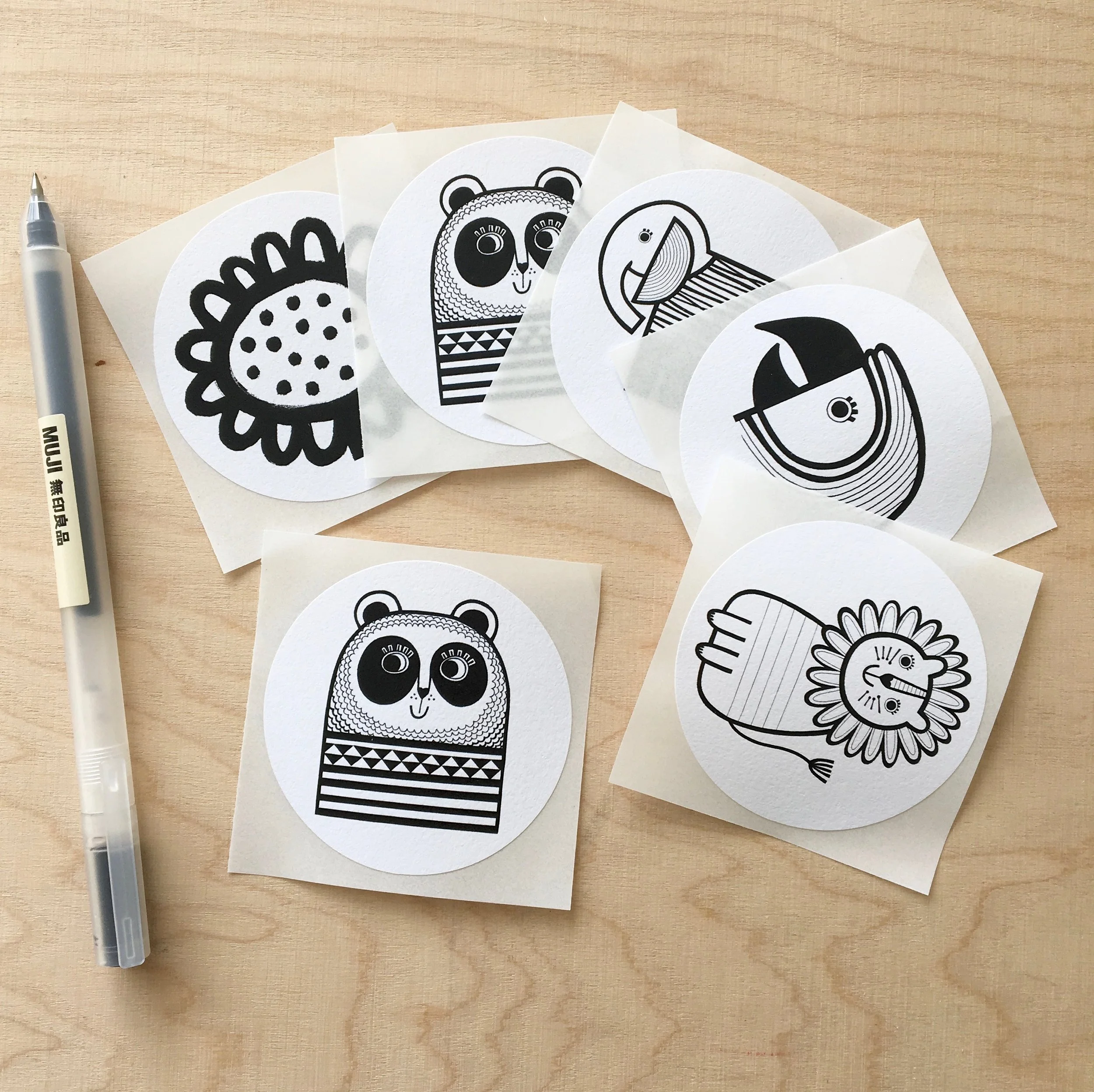 My textured 6cm wide stickers.