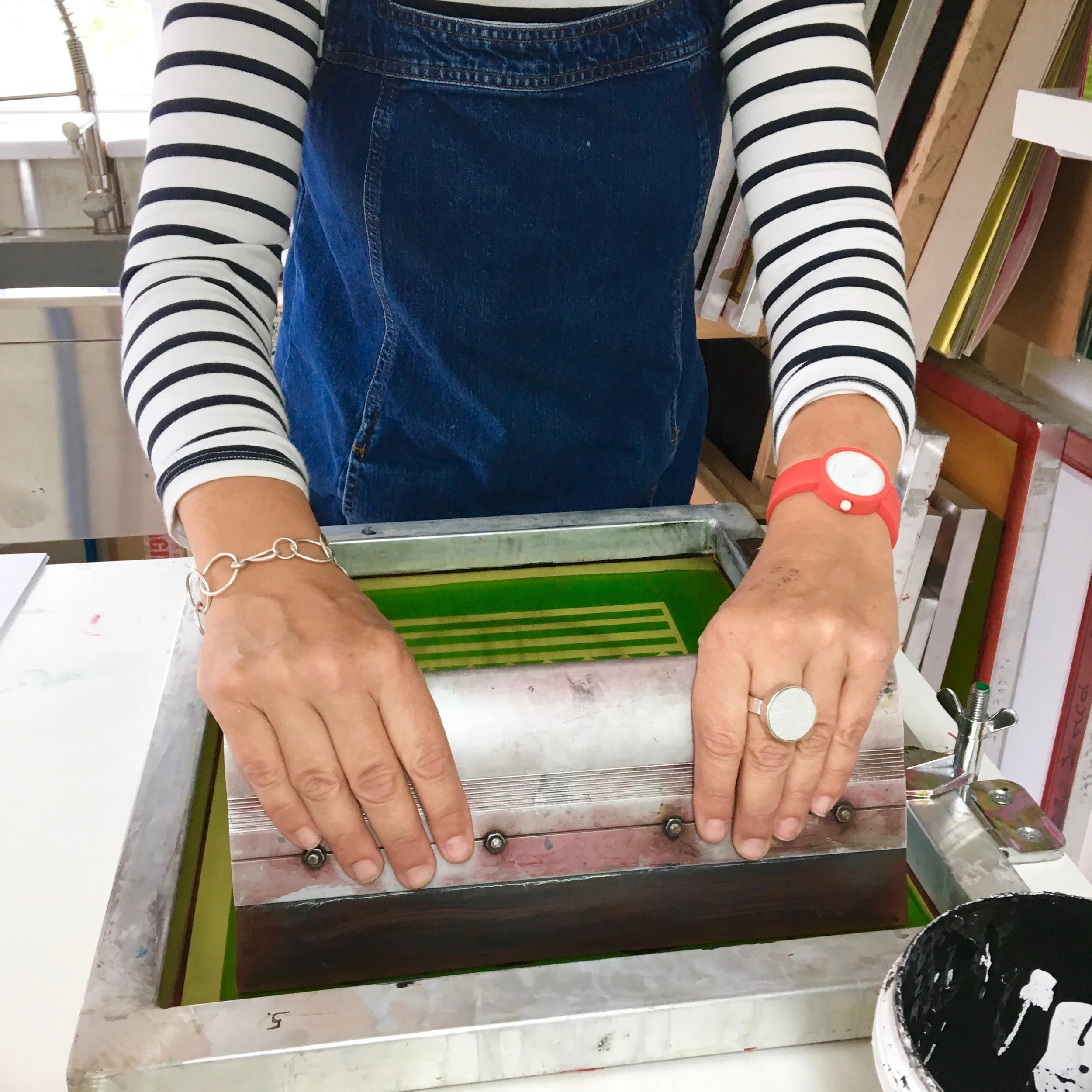 Screen printing in action