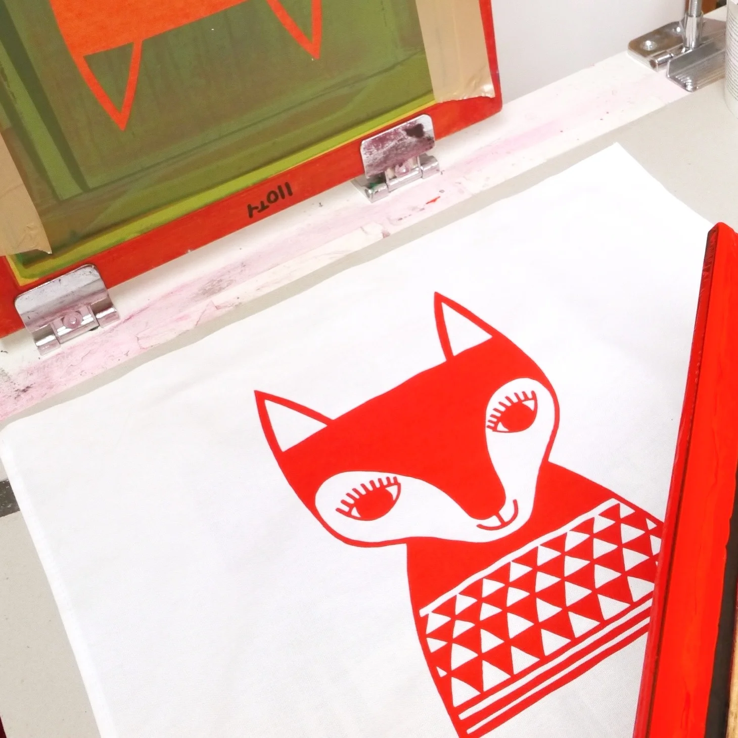 My red fox screen print - a bit of fun I had at home one day.