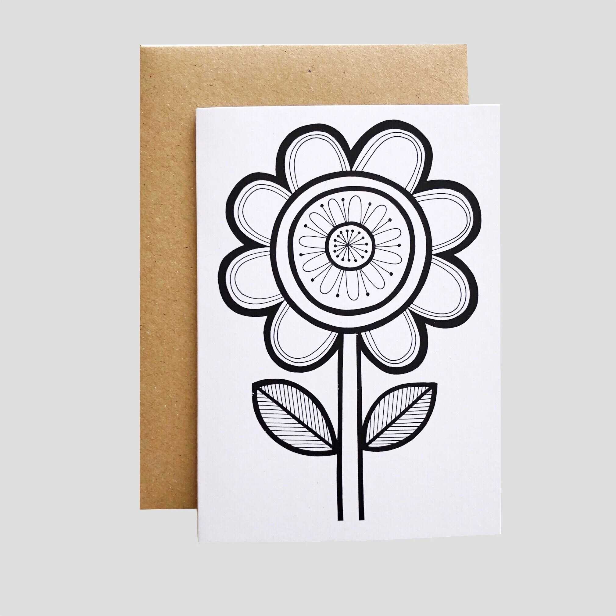 Monochrome Flower Card