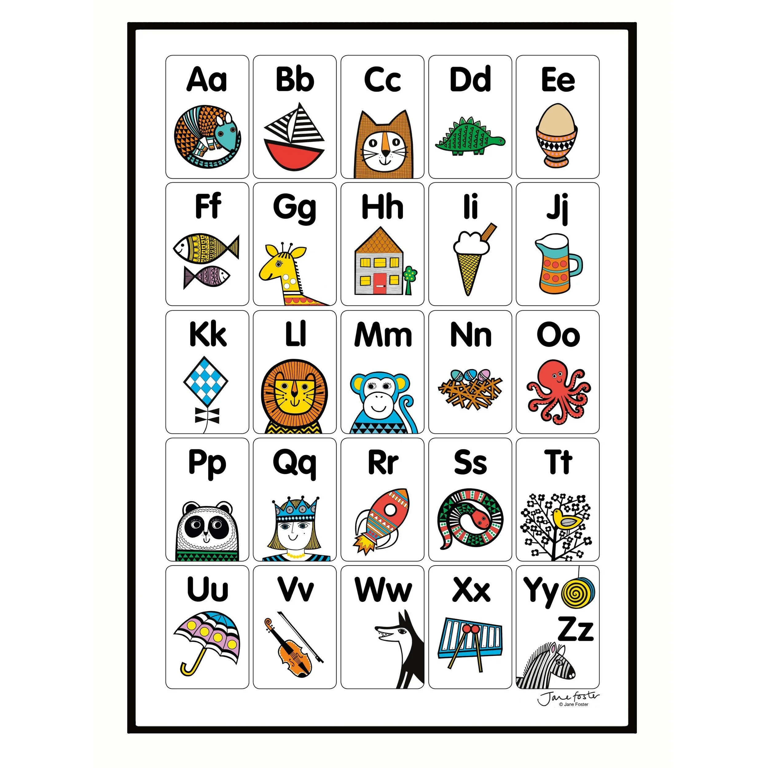 Alphabet Print (white background) A3