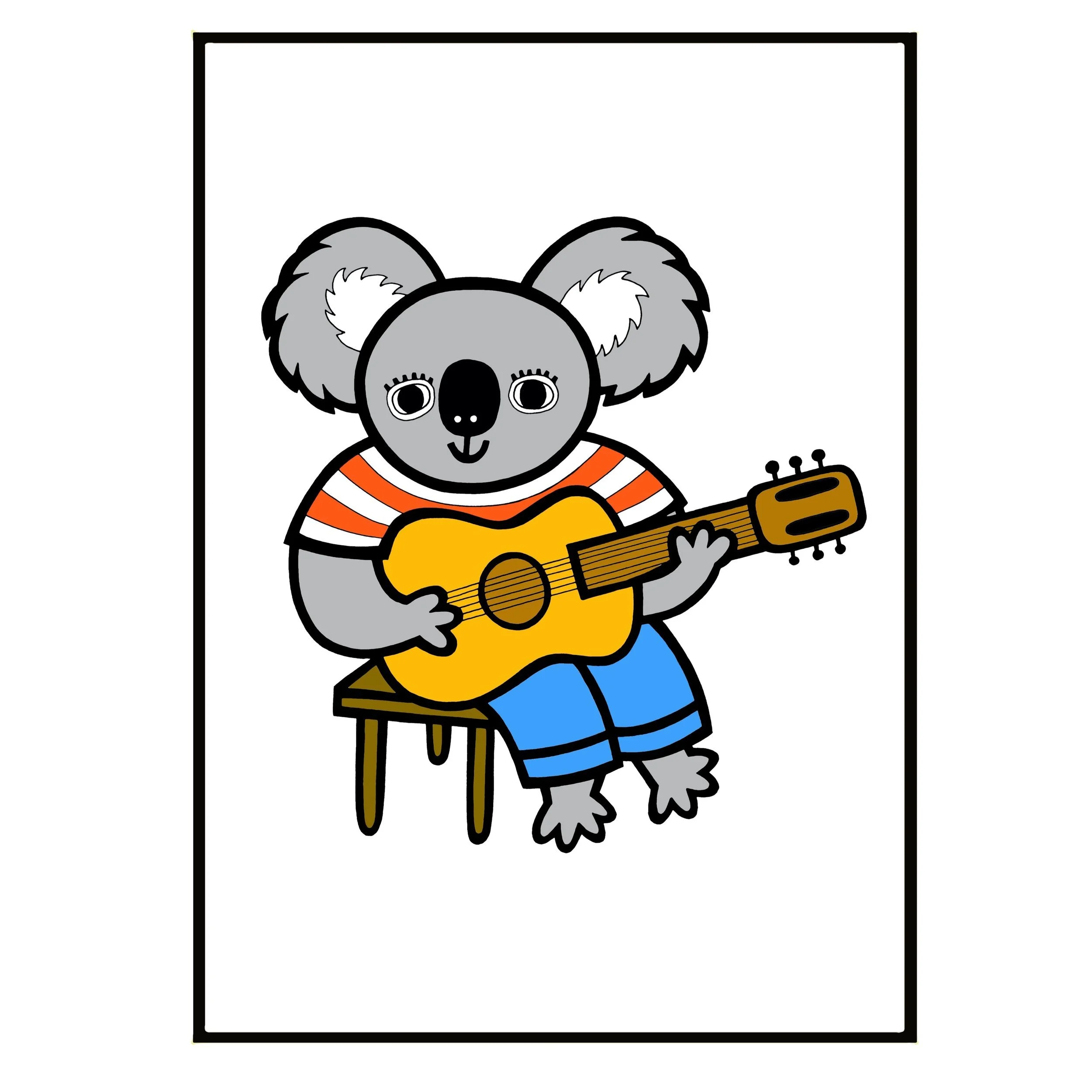 Koala Singing Print A4