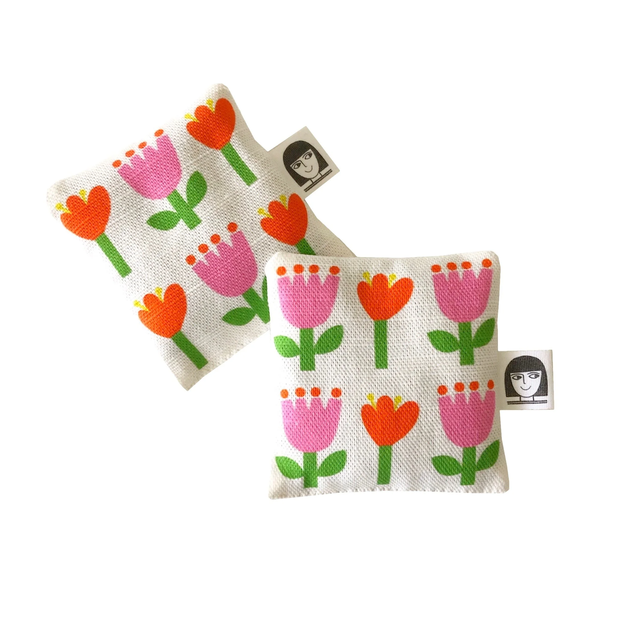 Pair of linen Tulips lavender bags *NEW