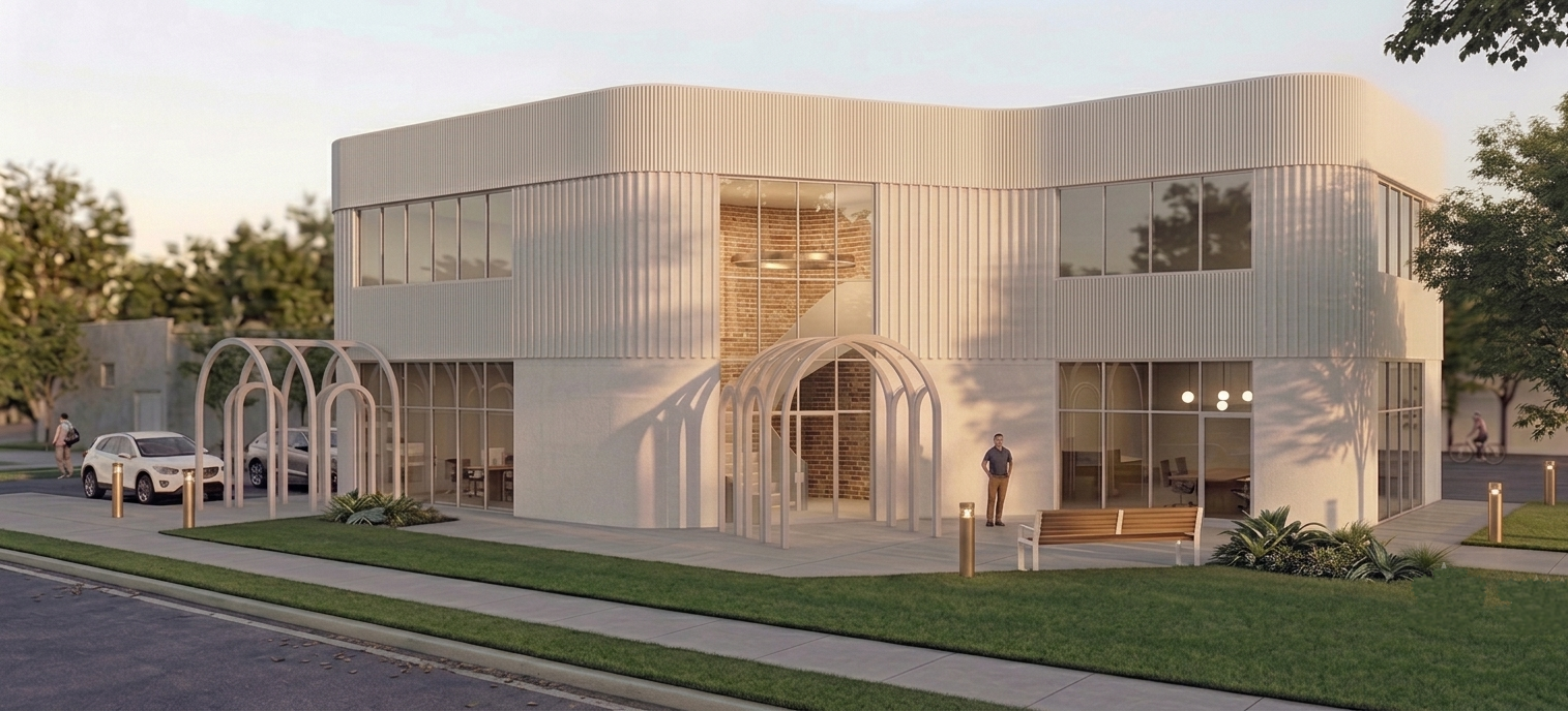  5,750 SF commercial building &nbsp;|&nbsp;&nbsp;&nbsp; Morinville, AB &nbsp;&nbsp;|&nbsp;&nbsp; Construction 2026-2027 