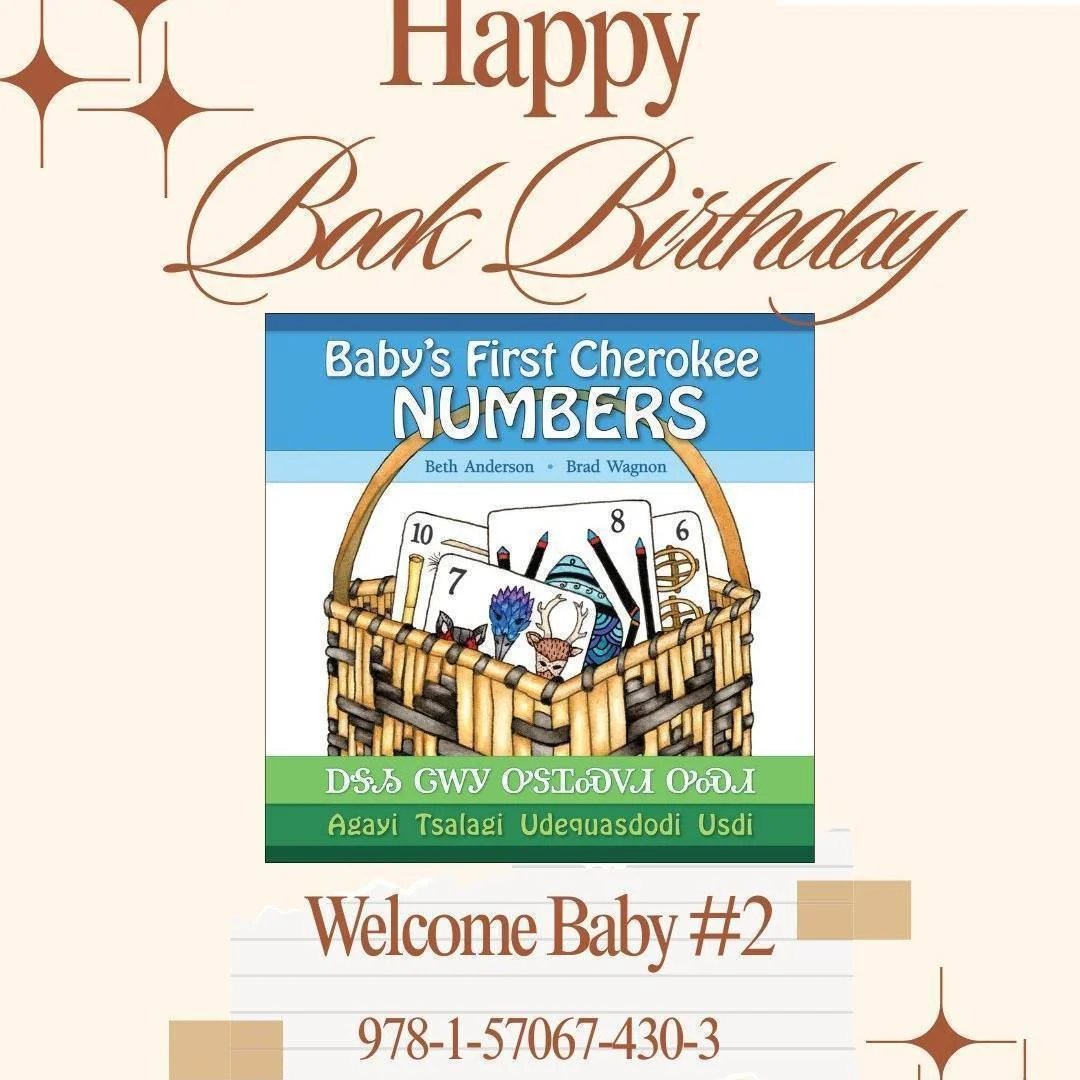 Happy Book Birthday to our second Baby! We welcome this latest title in the "Baby's First Cherokee" series, Baby's First Cherokee Numbers. Beth Anderson of @waterbirdarts  creatively used traditional Cherokee items to depict the numbers for