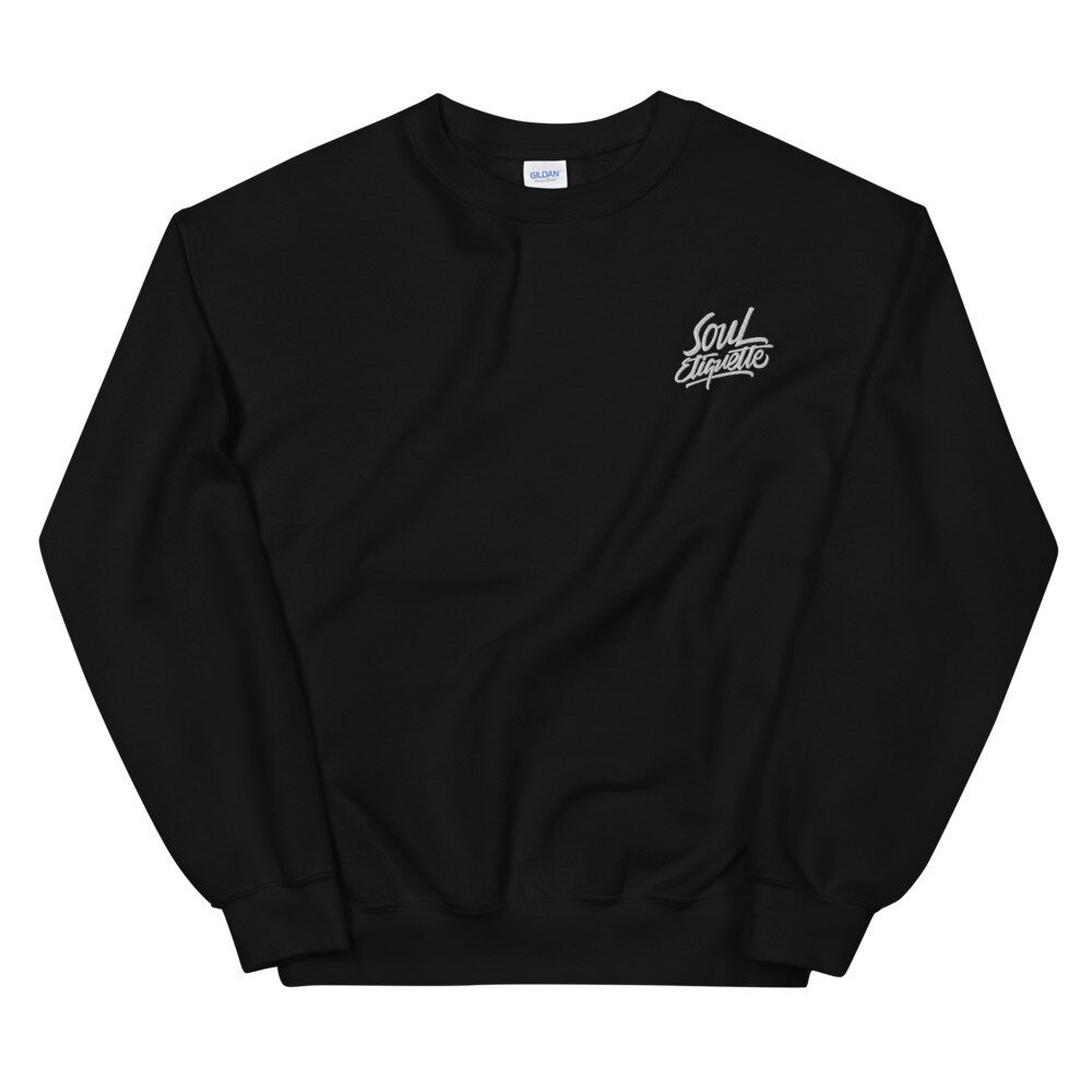 Embroidery Logo Crewneck Sweatshirt - Black — Souletiquette