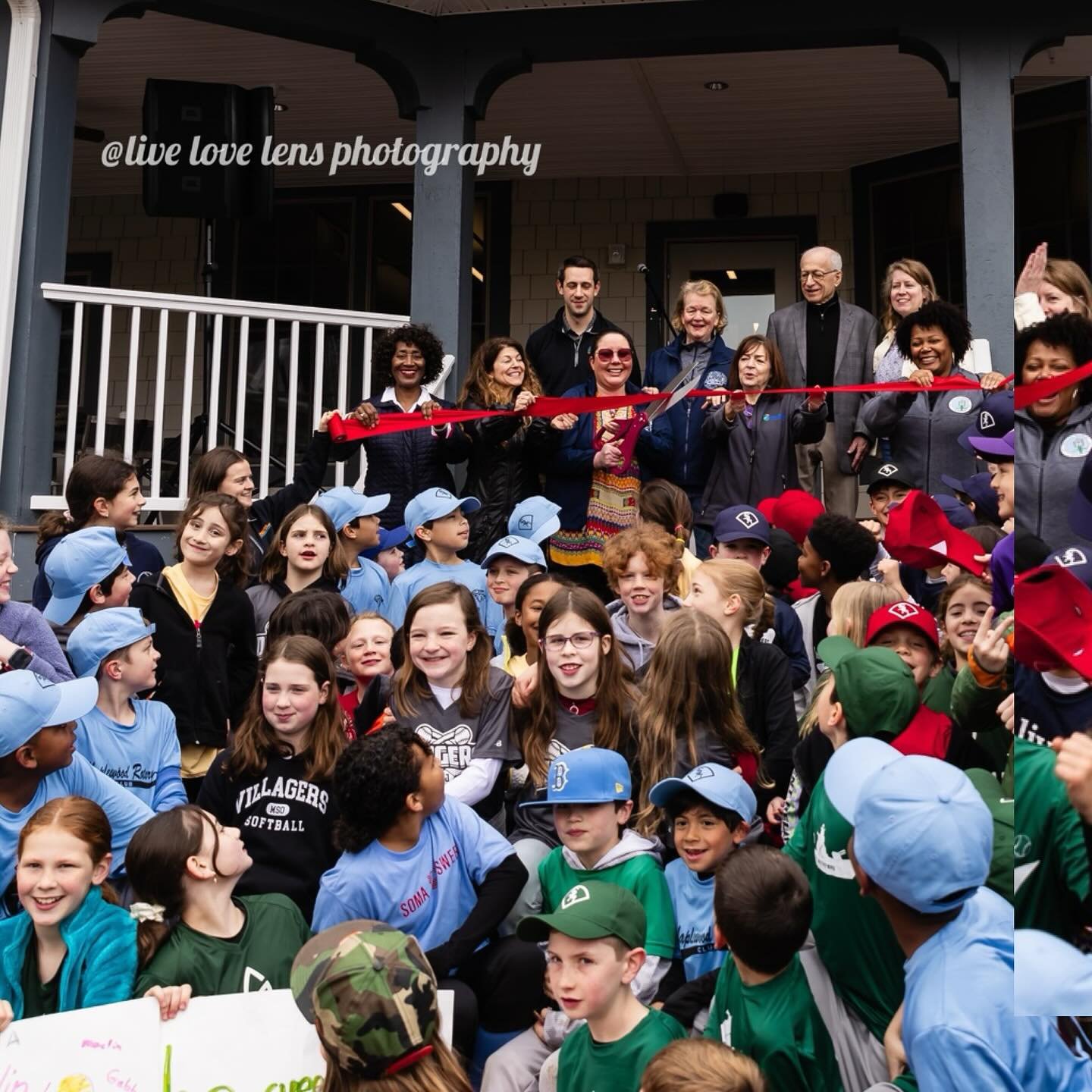 I loved this moment so much &mdash; kids ran up to be in the Baird ribbon cutting photos- it was awesome to see how excited they were! Major points goes to Mayor Sheena for that idea🎉⚾️📸 @southorangevillage @livelovelens