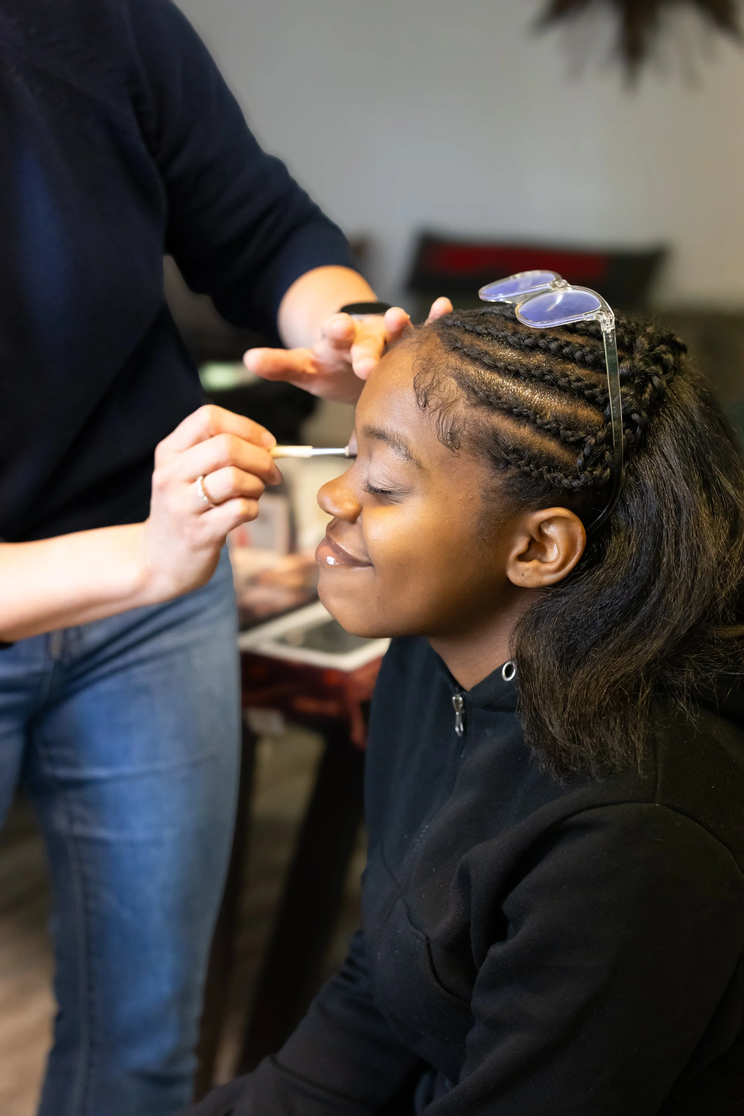 Getting pampered for photos