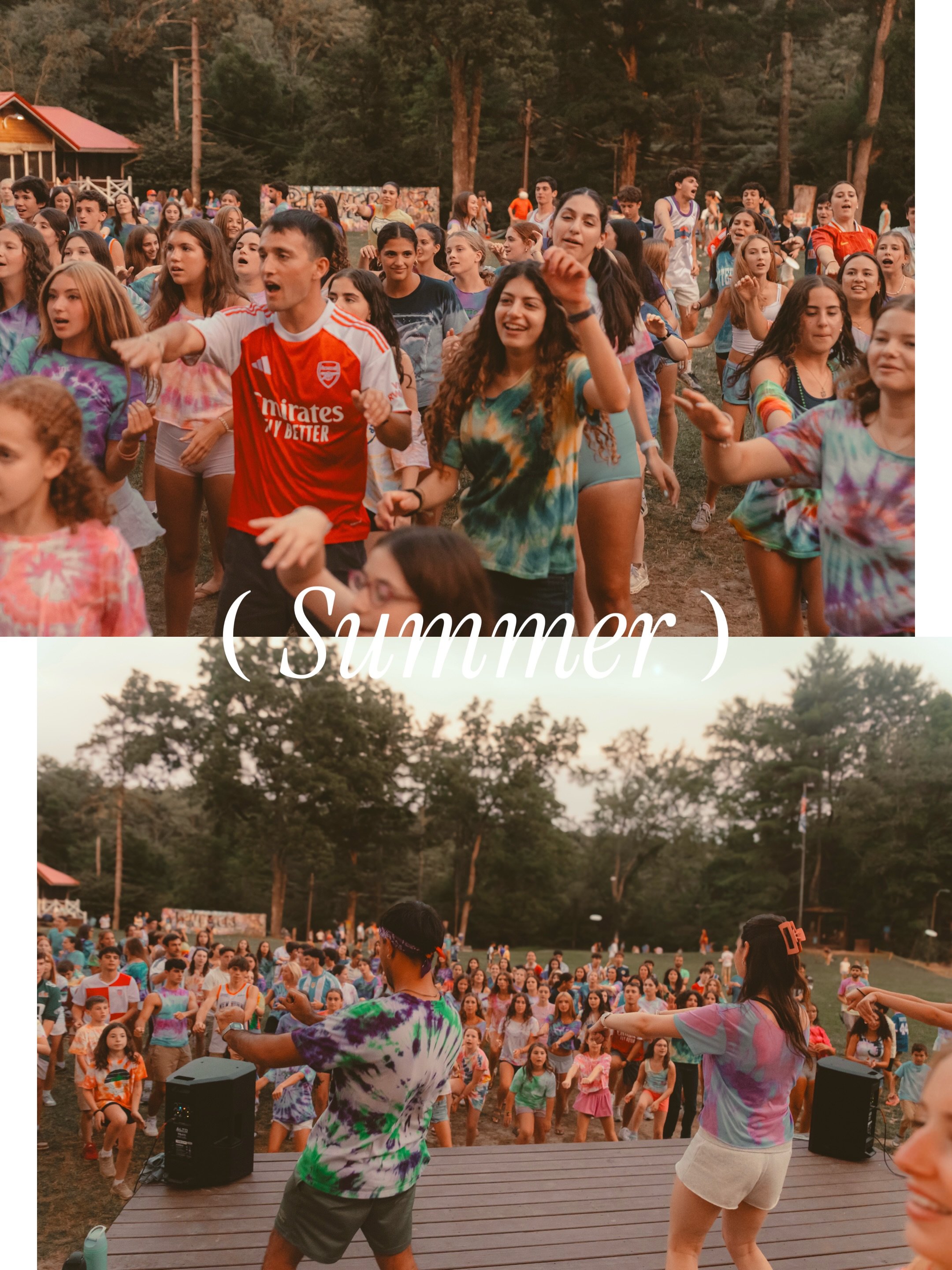 This time two weeks ago I had the biggest smile capturing these incredible campers and counselors living their best camp lives. &ldquo;Tie Dye FriDye&rdquo; is an insanely fun Friday night (Shabbat) tradition @pinemerecamp- everyone wears tie-dye, ro